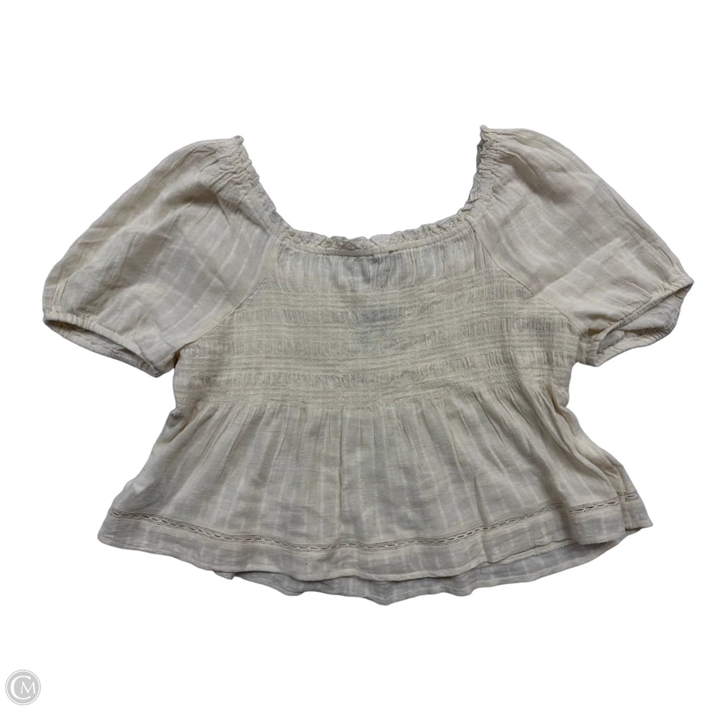 Top Short Sleeve By Jessica Simpson In Tan, Size: Xl