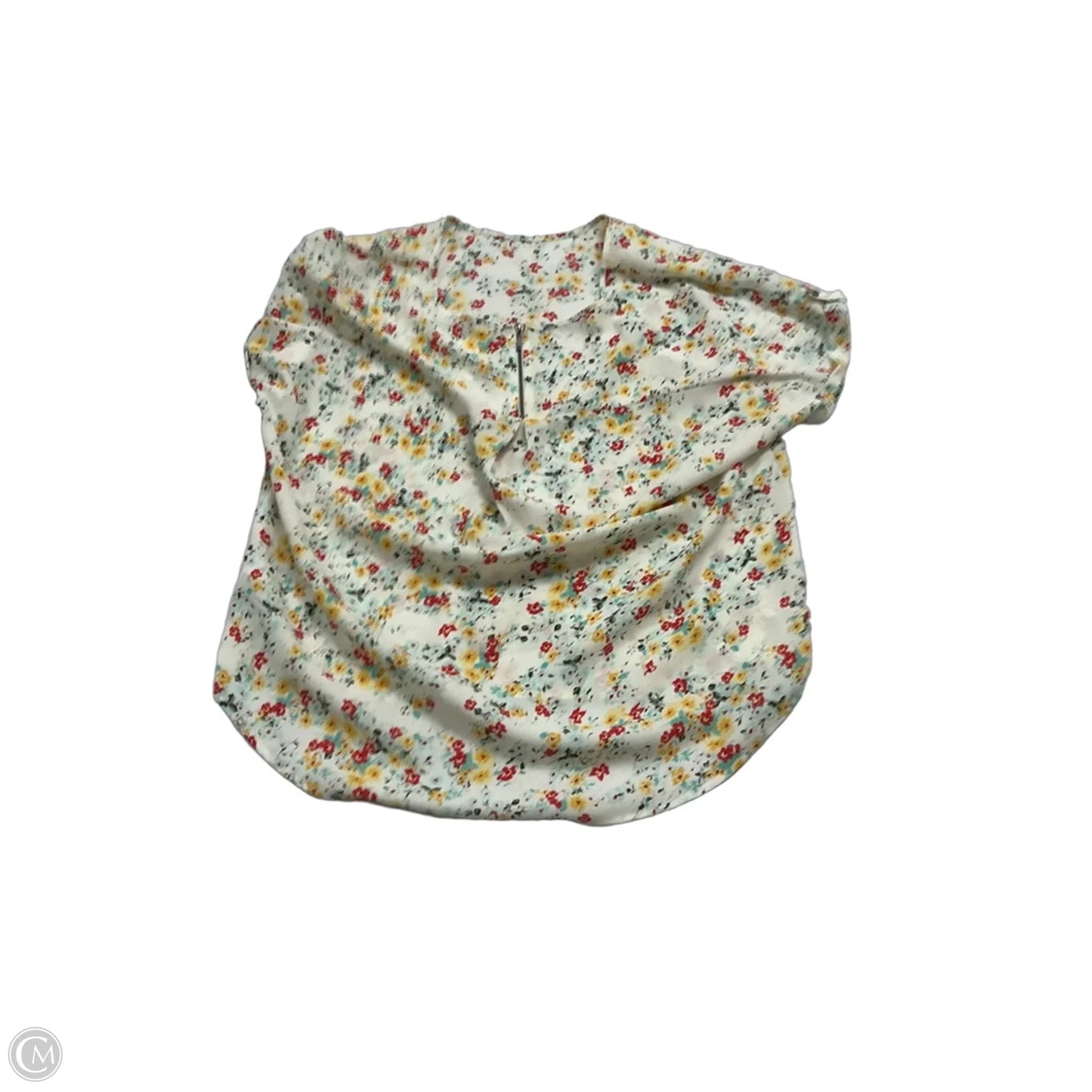 Top Short Sleeve By Maurices In Floral Print, Size: L