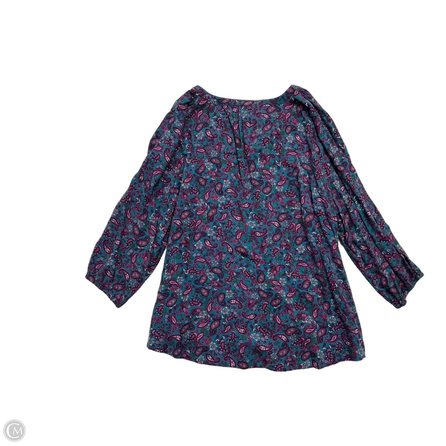 Top 3/4 Sleeve By Croft And Barrow In Paisley Print, Size: 1x