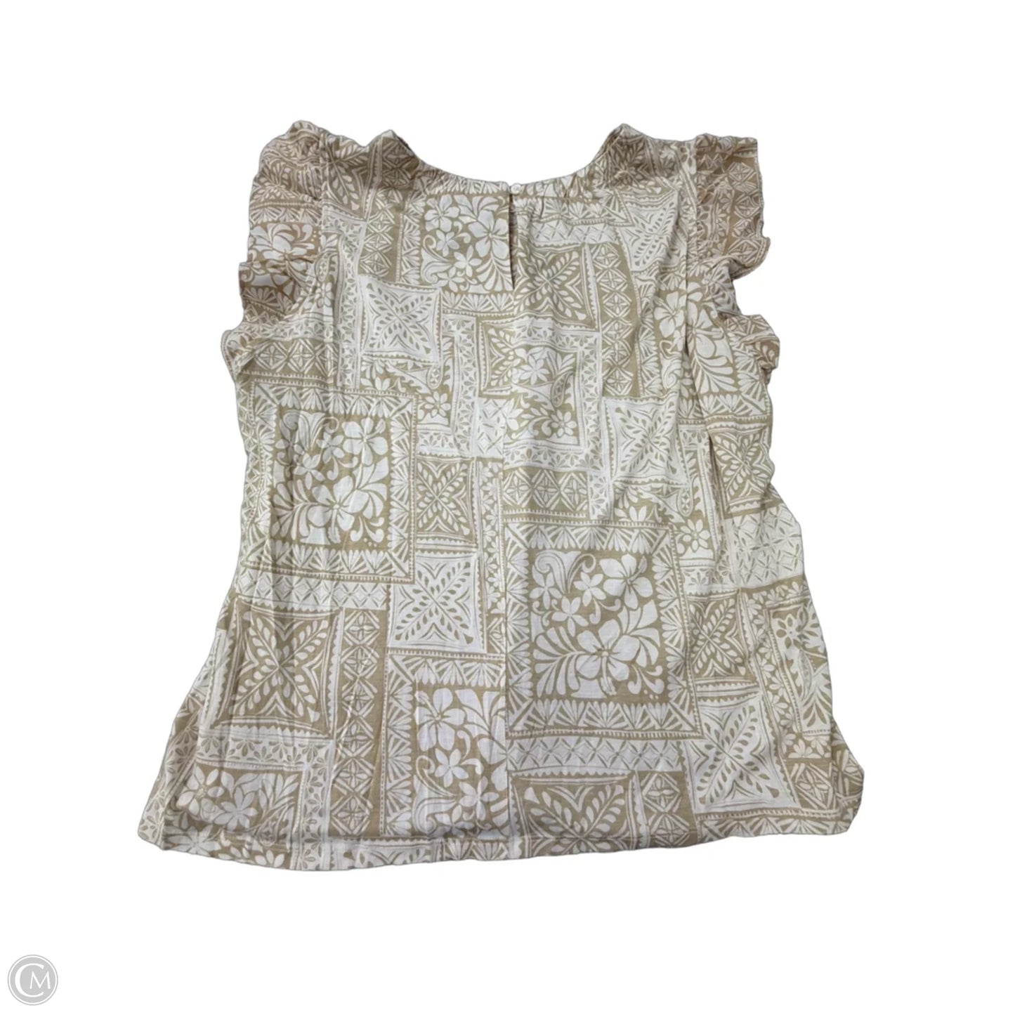 Top Sleeveless By Loft In Cream & Tan, Size: L