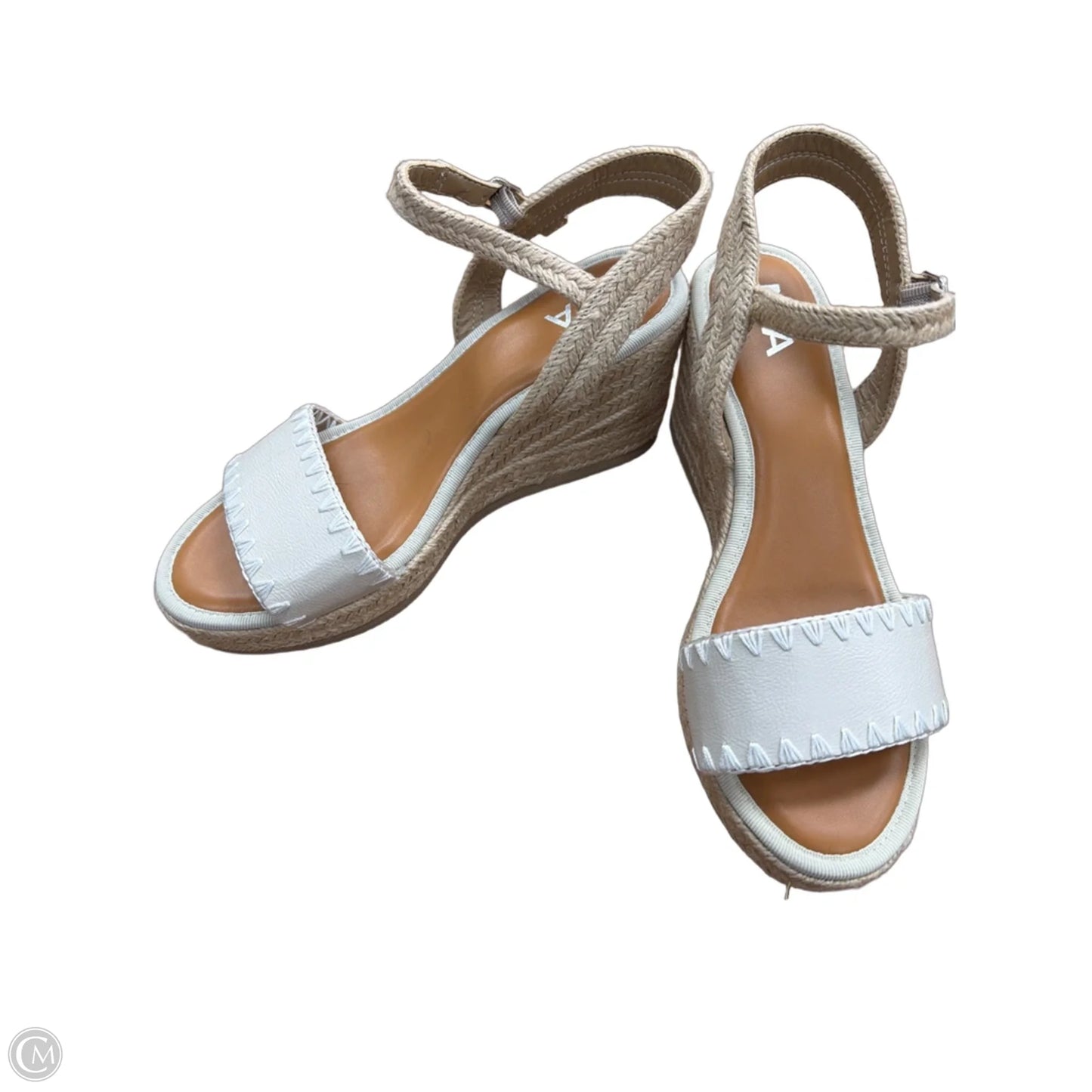 Sandals Heels Wedge By Mia In Beige, Size: 8