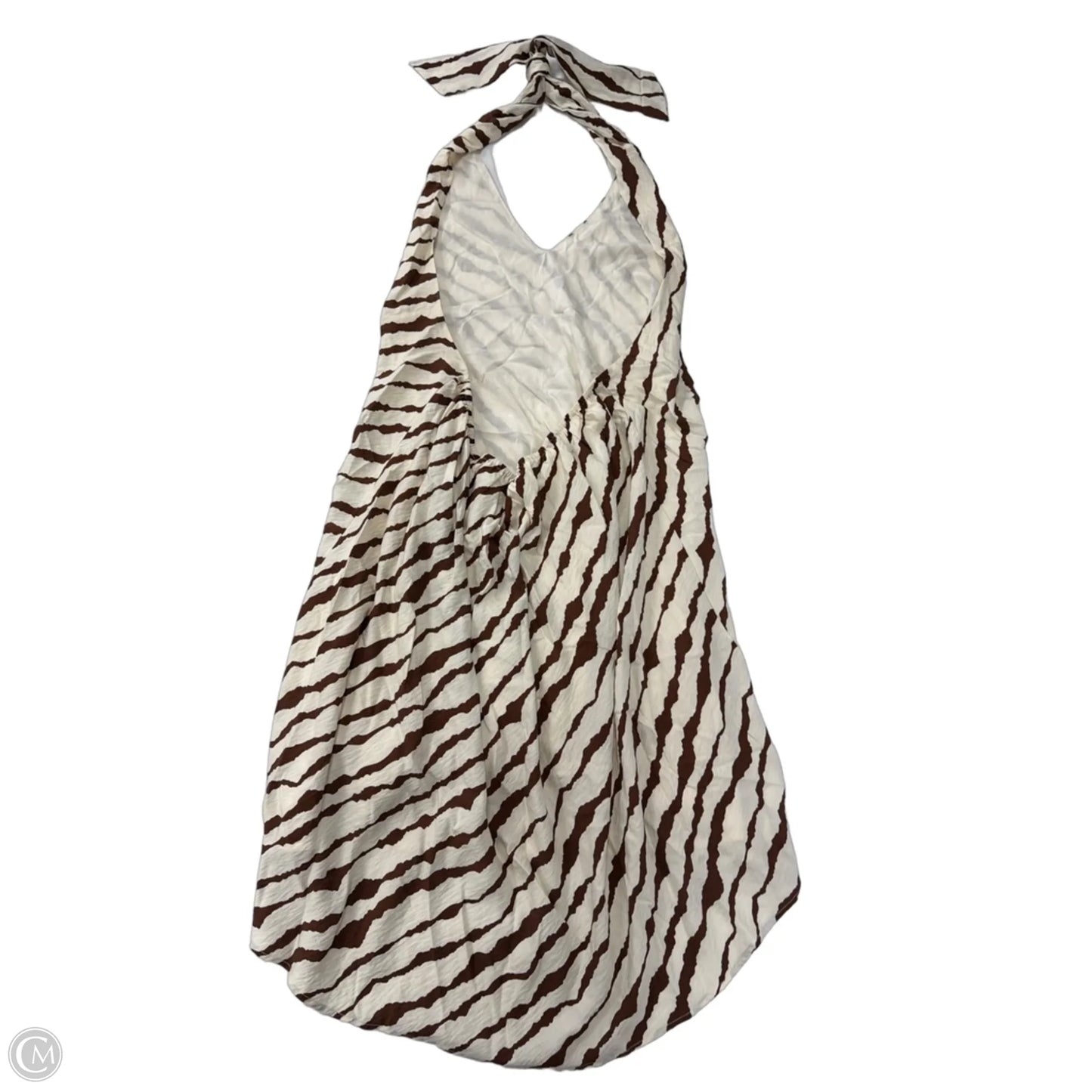 Dress Casual Short By Future Collective In Brown & Cream, Size: 1x