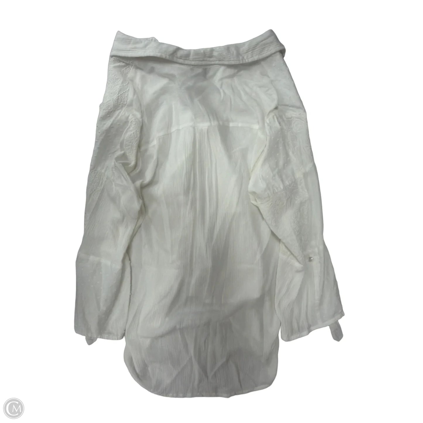 Top Long Sleeve By Ab Studio In White, Size: 1x