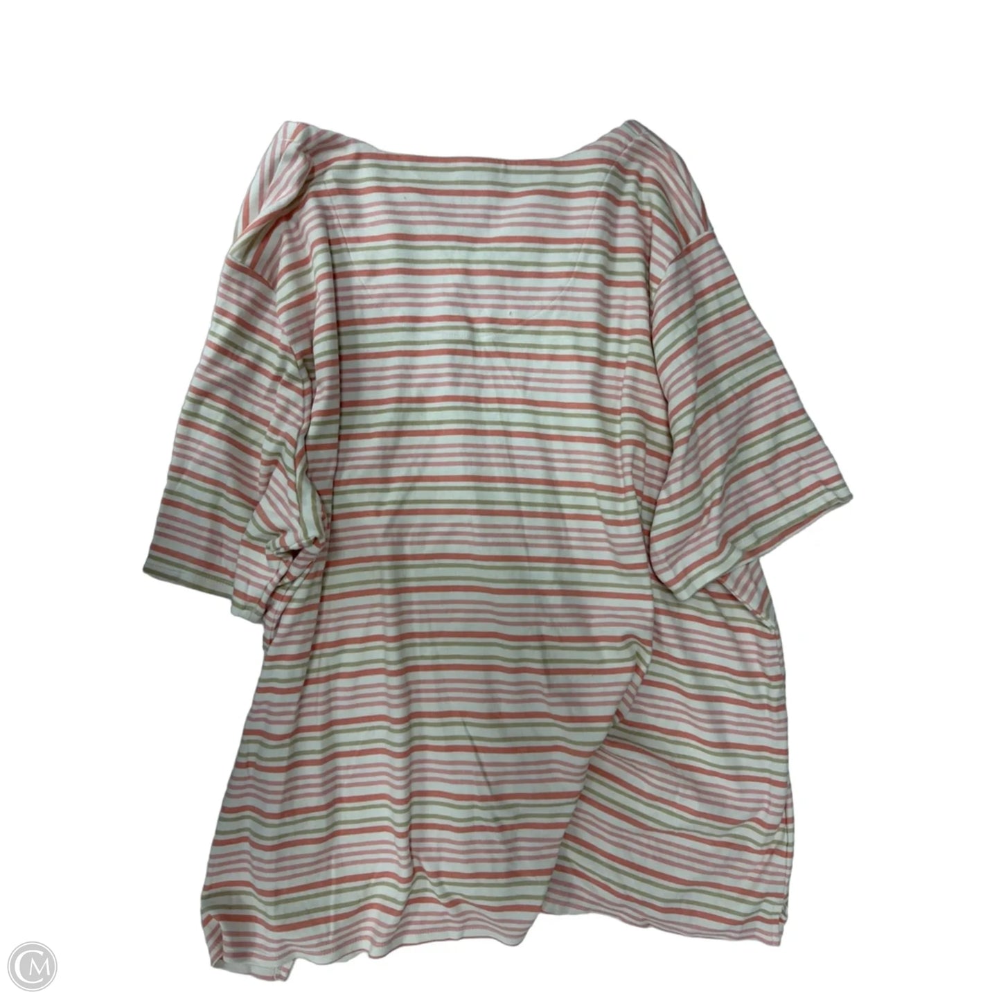 Top Short Sleeve By Croft And Barrow In Striped Pattern, Size: 4x