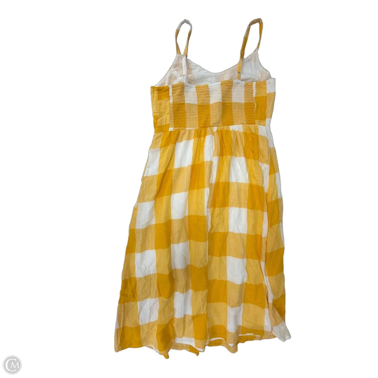 Dress Casual Midi By Old Navy In White & Yellow, Size: M