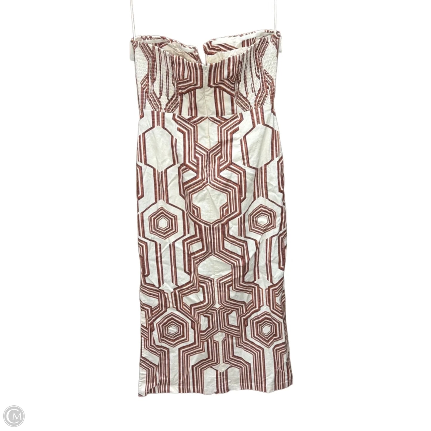 Dress Party Long By Anthropologie In Brown & Cream, Size: L