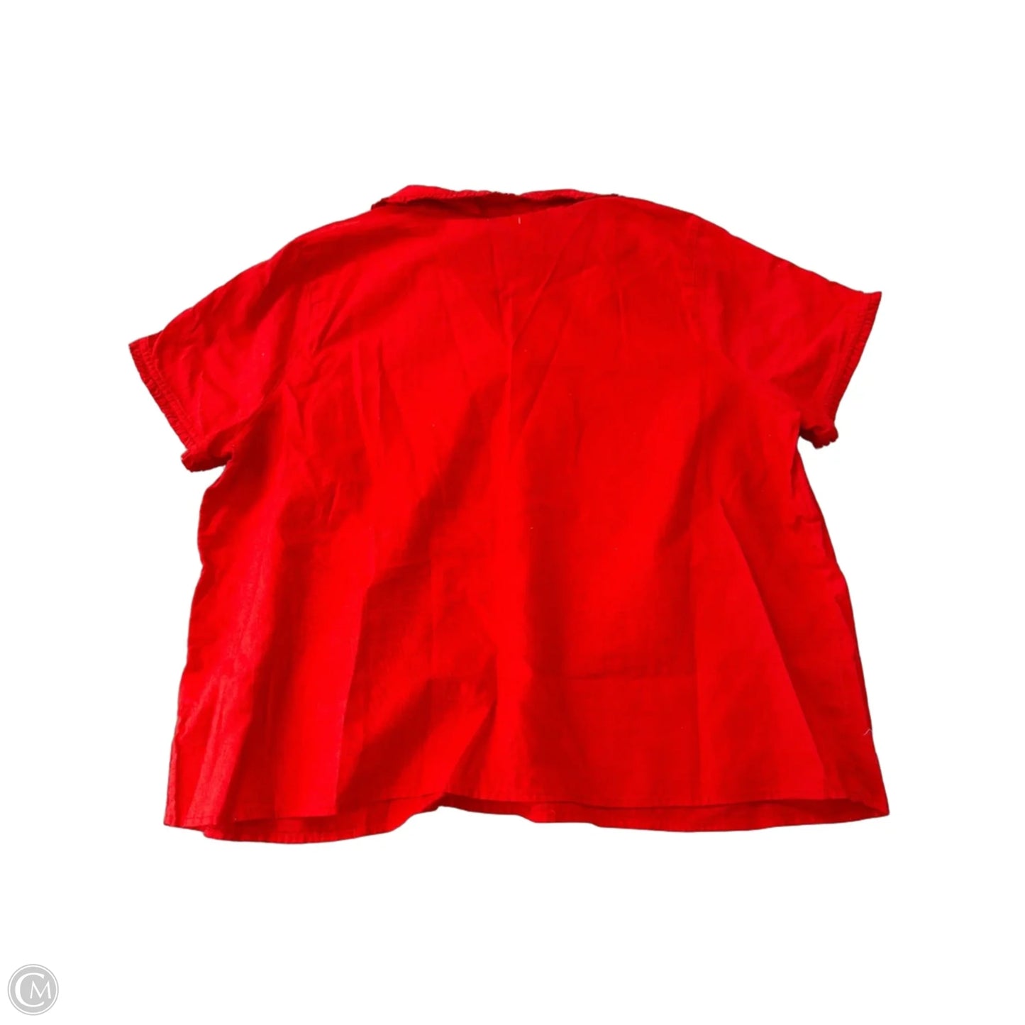 Top Short Sleeve By Isaac Mizrahi In Red, Size: 1x