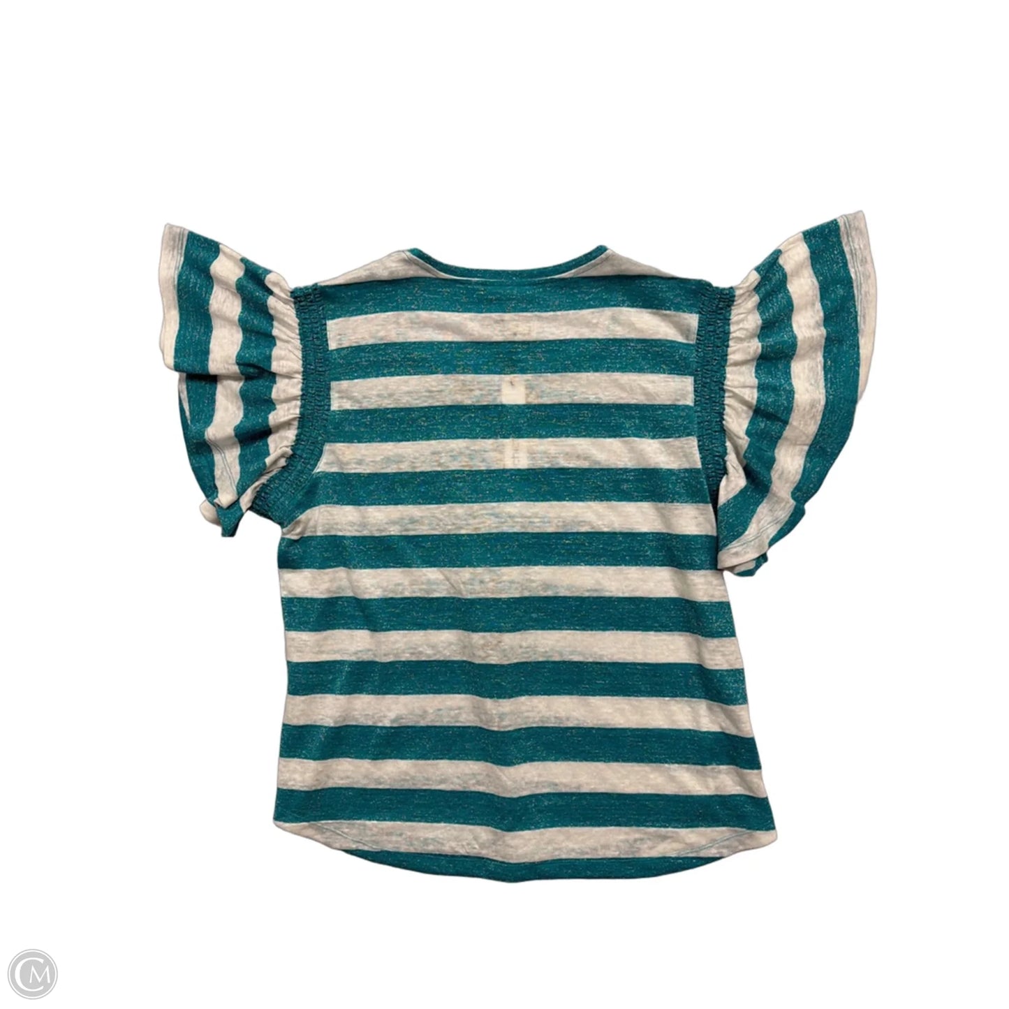 Top Short Sleeve By Chicos In Striped Pattern, Size: L
