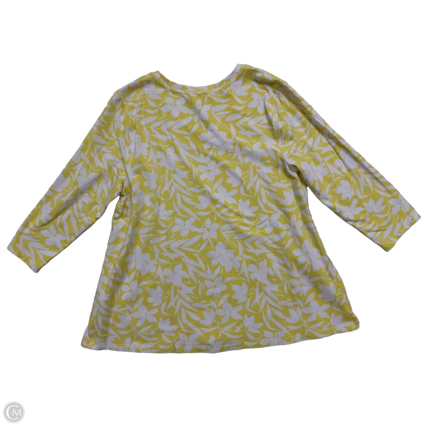 Top 3/4 Sleeve By D&co. In Floral Print, Size: M
