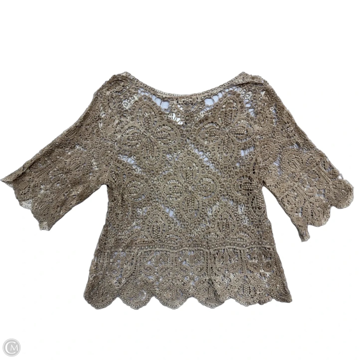 Top 3/4 Sleeve By Indigo Thread In Tan, Size: Xl