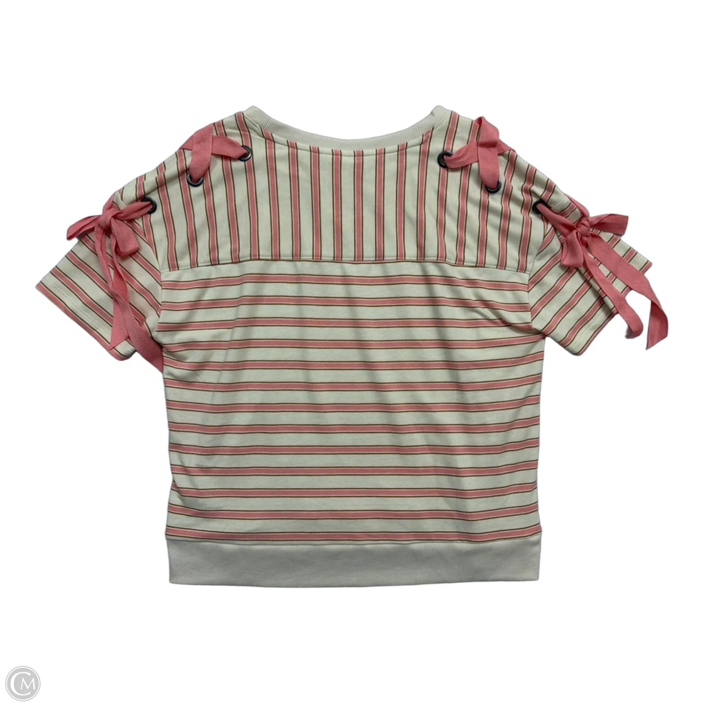Top Short Sleeve By Cato In Striped Pattern, Size: L