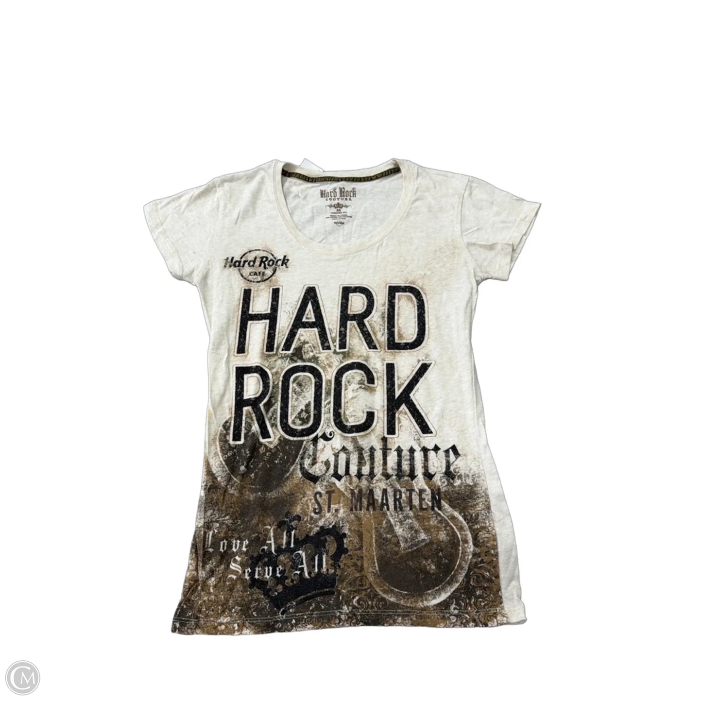 Top Short Sleeve By Clothes Mentor In Tan, Size: M
