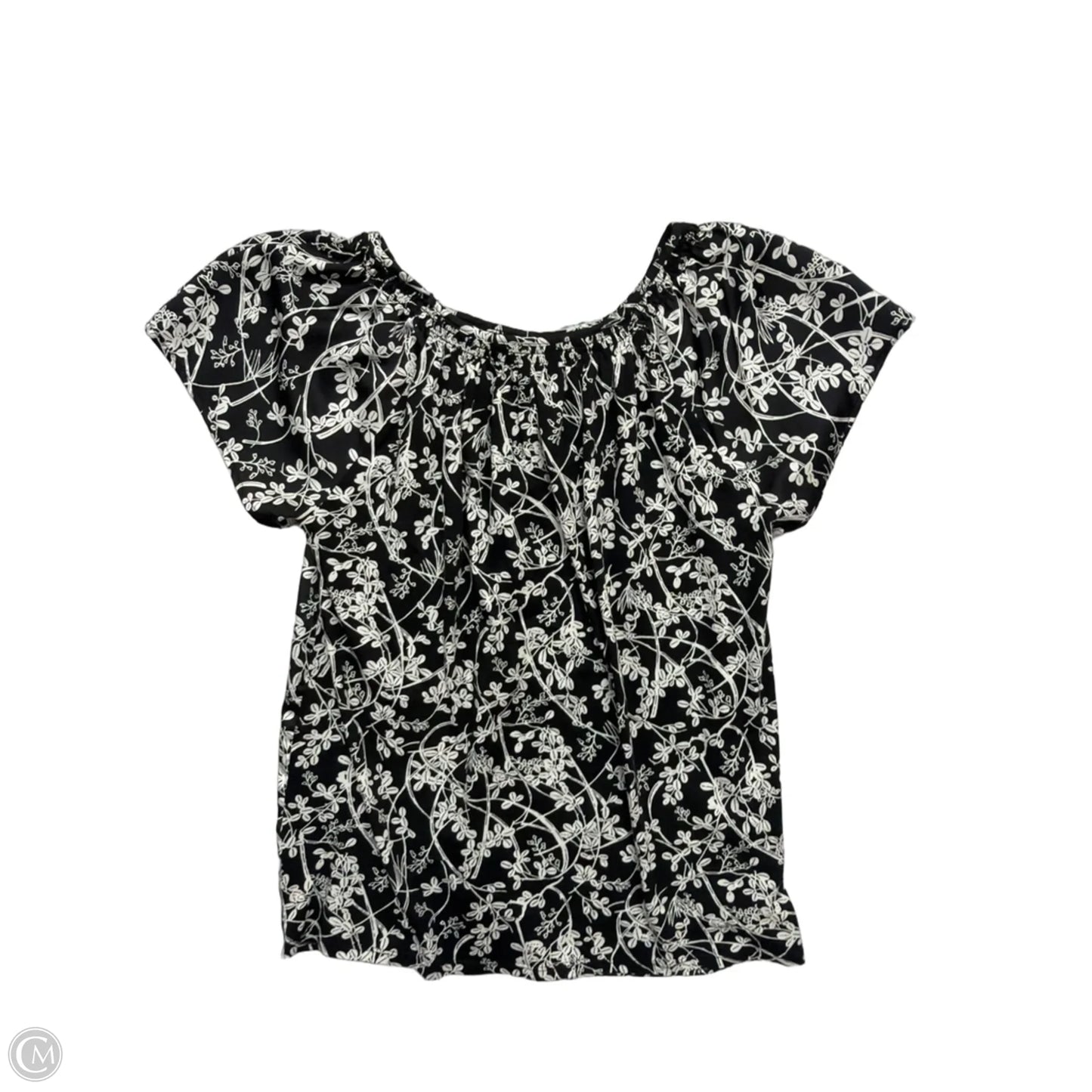 Top Short Sleeve By Loft In Black & White, Size: S