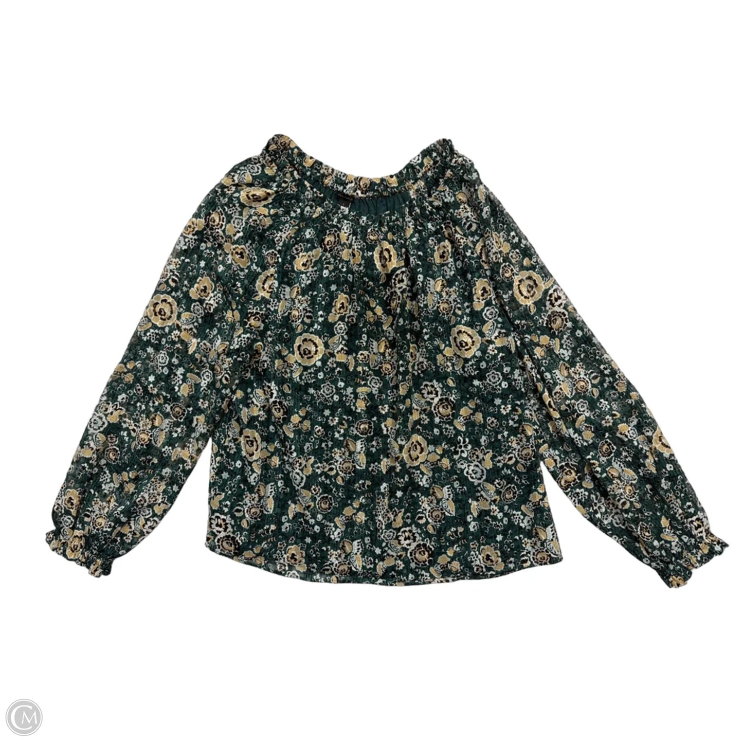 Top Long Sleeve By Ann Taylor In Floral Print, Size: L