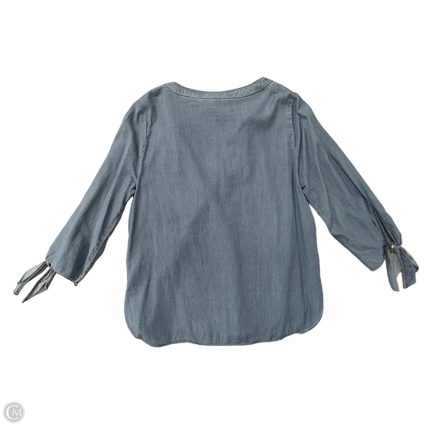Top 3/4 Sleeve By Michael By Michael Kors In Blue Denim, Size: M
