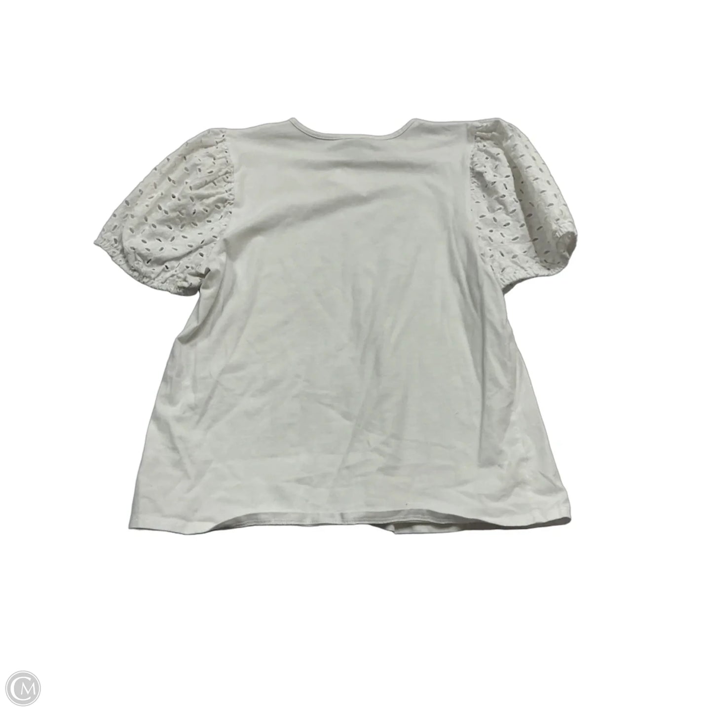 Top Short Sleeve By Express In White, Size: L