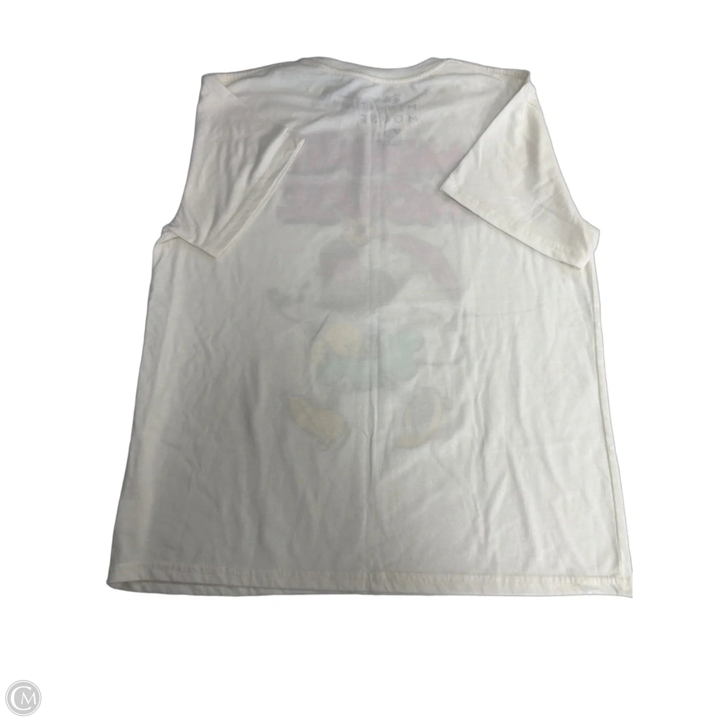 Top Short Sleeve By Disney In Cream, Size: 1x