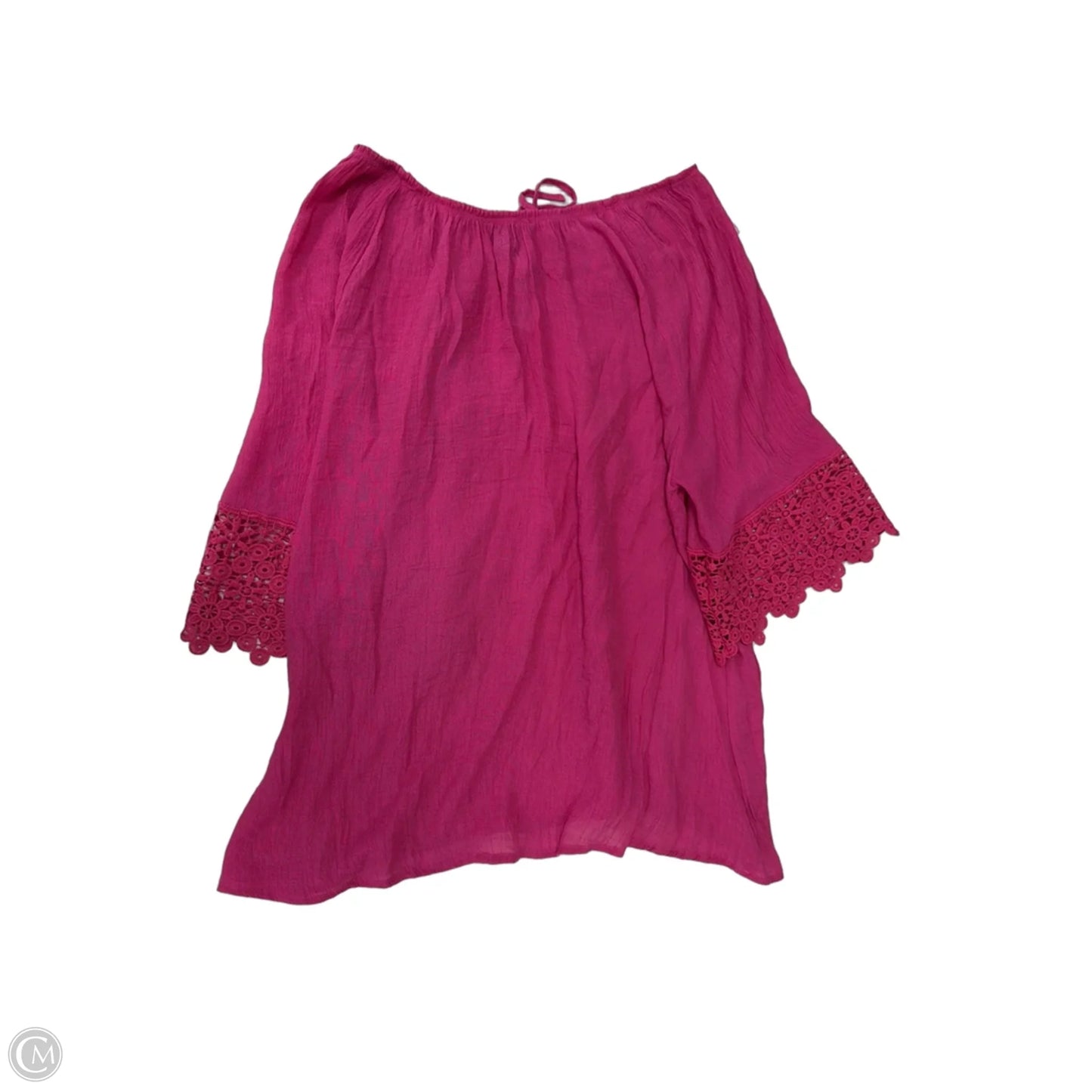 Top 3/4 Sleeve By Robert Louis In Pink, Size: 2x