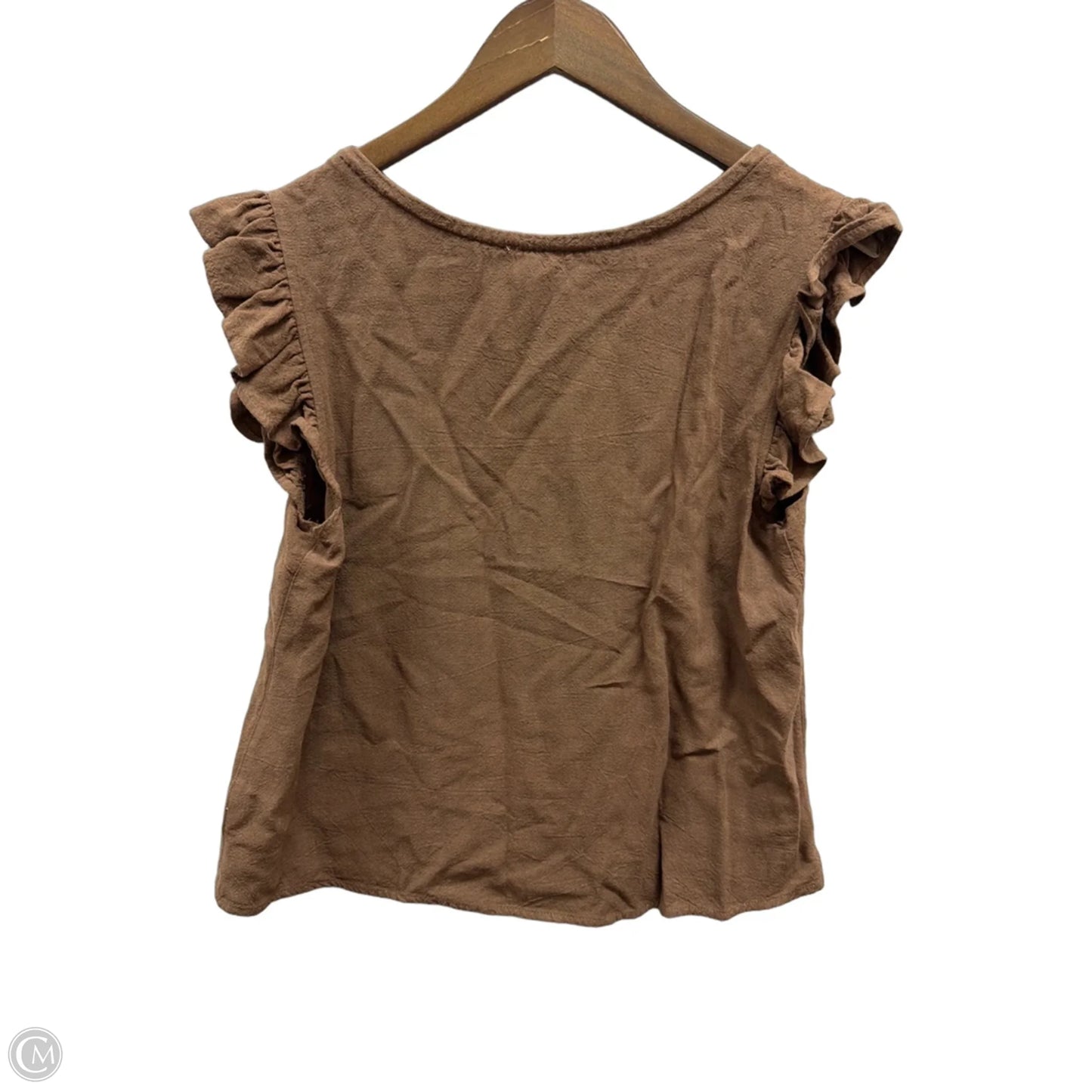 Top Sleeveless By Vine & Love In Brown, Size: M