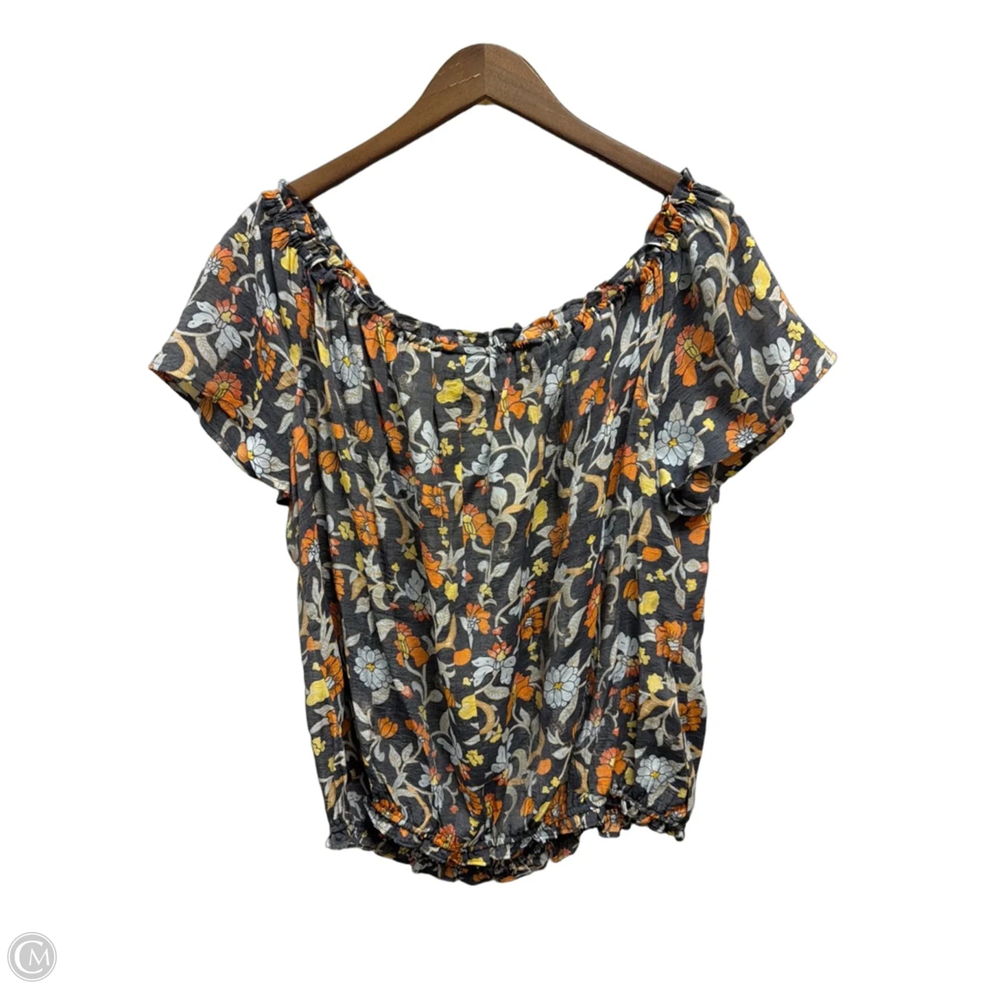 Top Short Sleeve By Lane Bryant In Floral Print, Size: 1x