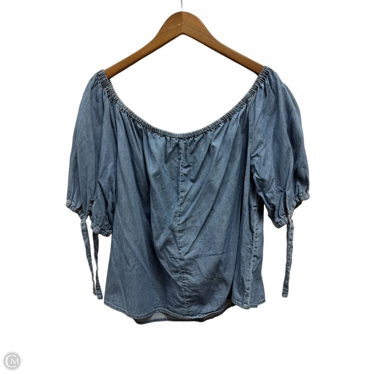 Top Short Sleeve By Lane Bryant In Blue Denim, Size: 1x