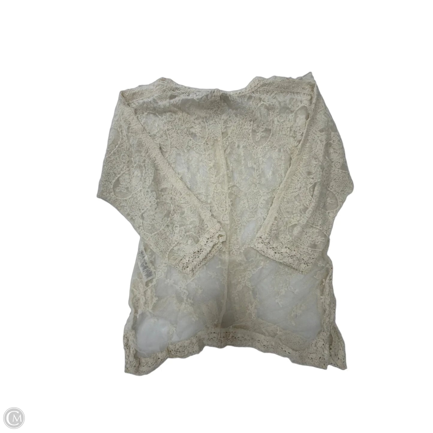 Top 3/4 Sleeve By Chicos In Cream, Size: S