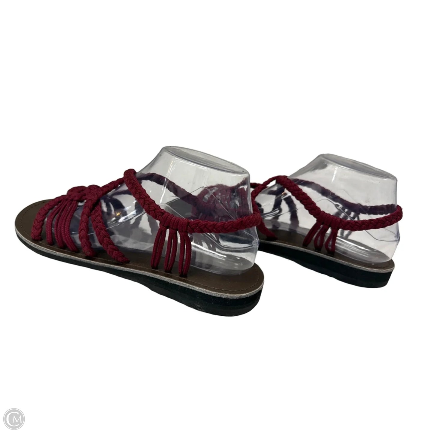 Sandals Flats By Clothes Mentor In Maroon, Size: 10