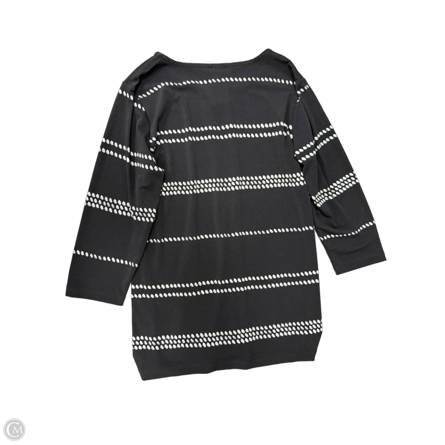 Top 3/4 Sleeve By Christopher And Banks In Black & White, Size: S