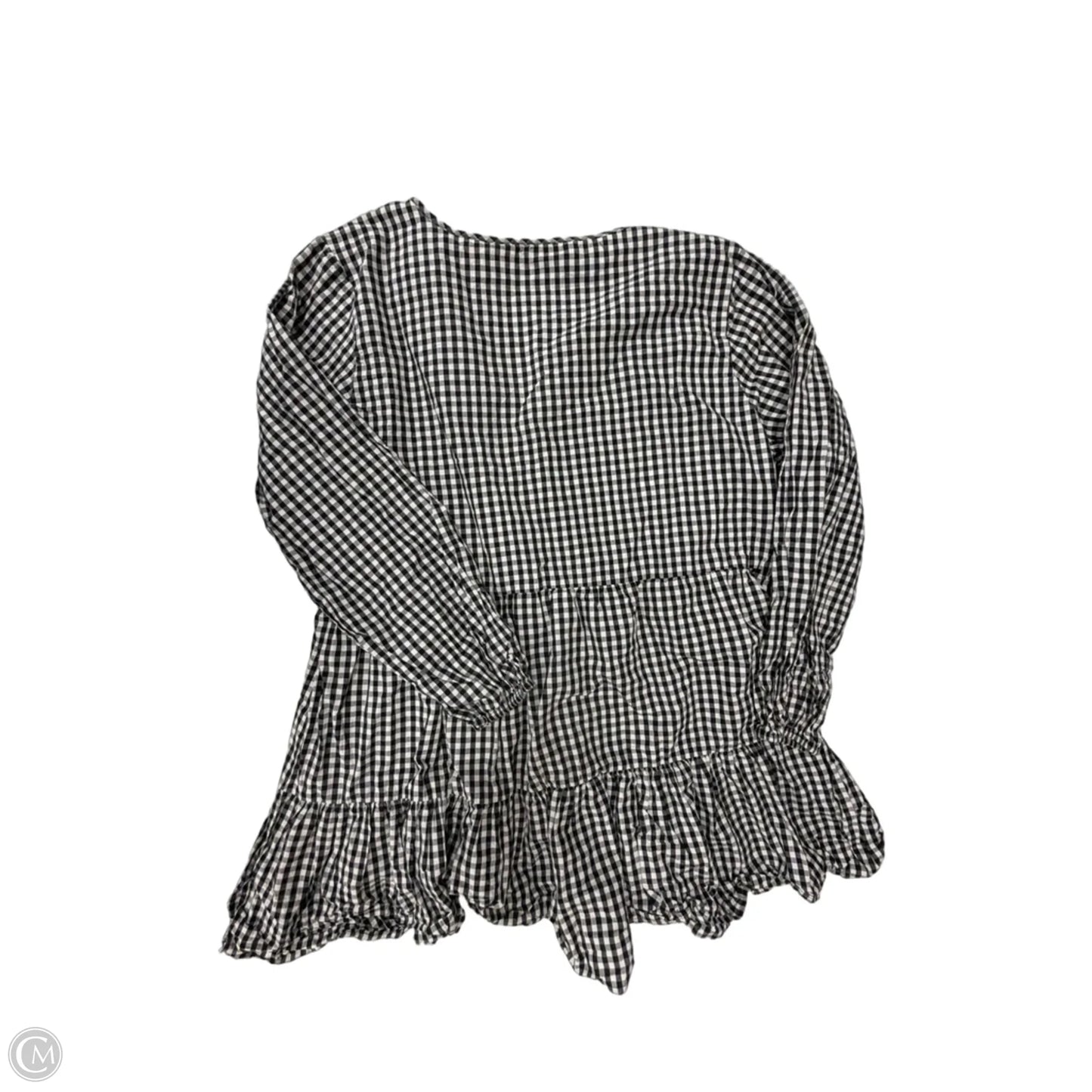 Tunic Long Sleeve By Clothes Mentor In Checkered Pattern, Size: M