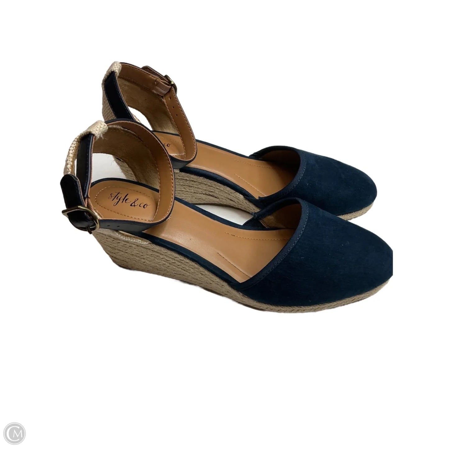 Shoes Heels Wedge By Style And Company In Blue, Size: 10