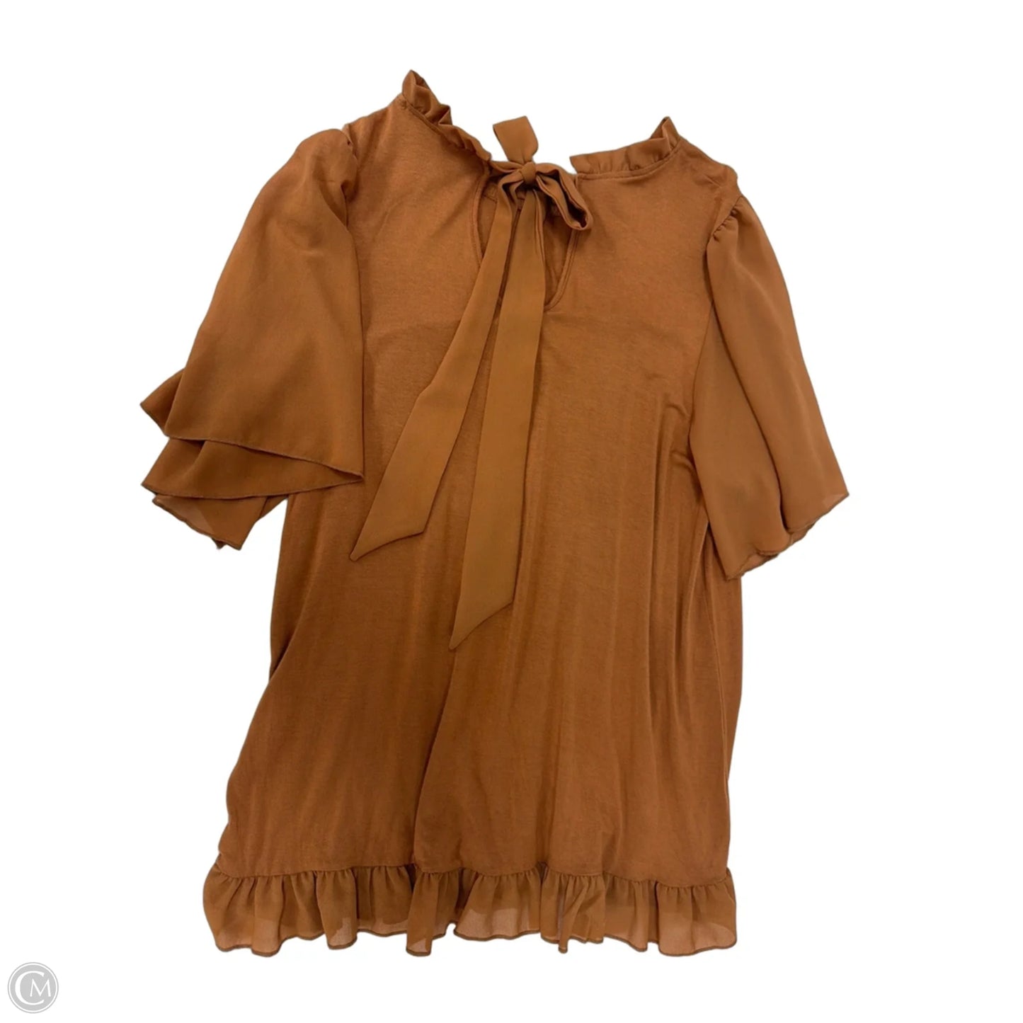 Top Short Sleeve By Kim & Cami In Brown, Size: L
