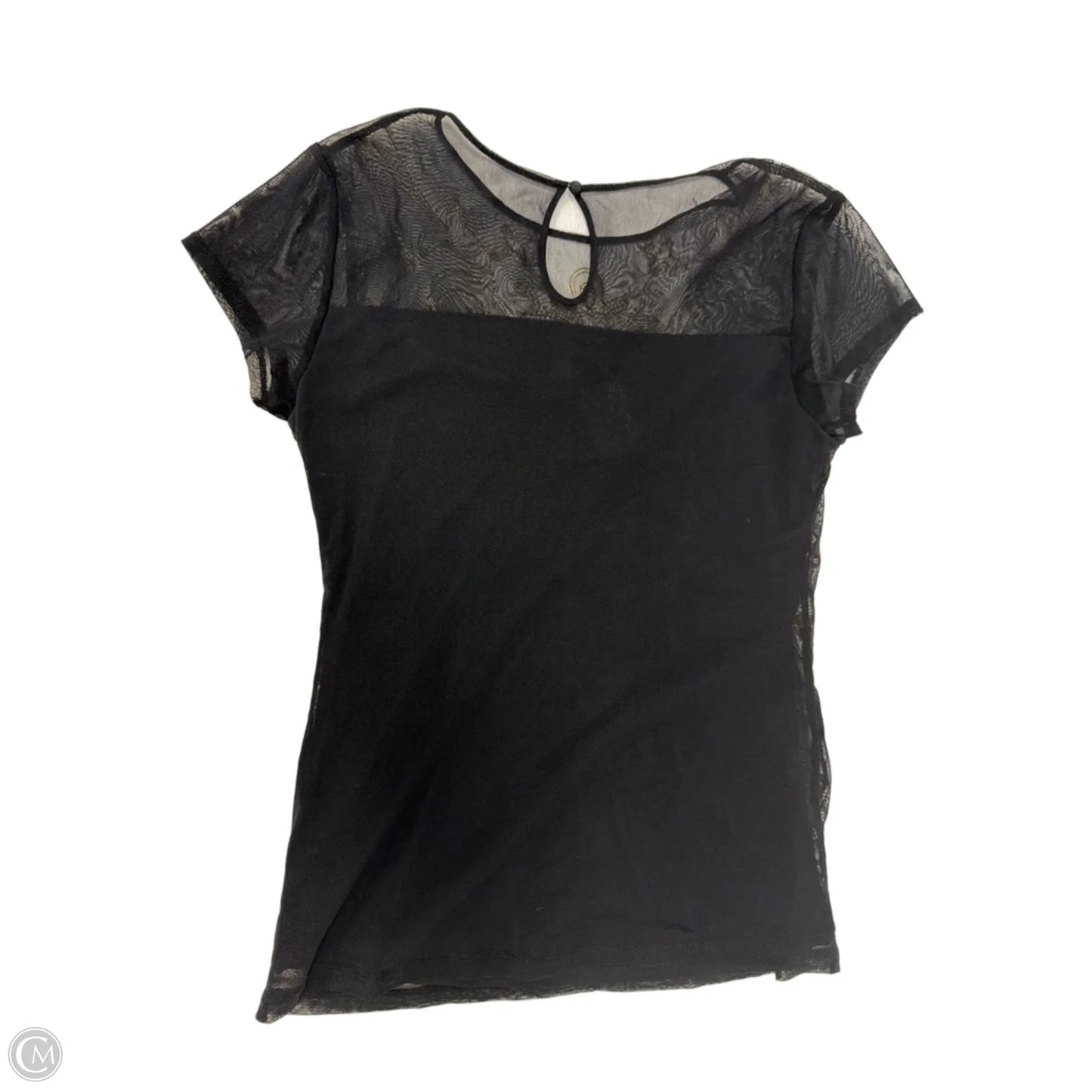 Top Short Sleeve By Inc In Black & Cream, Size: L