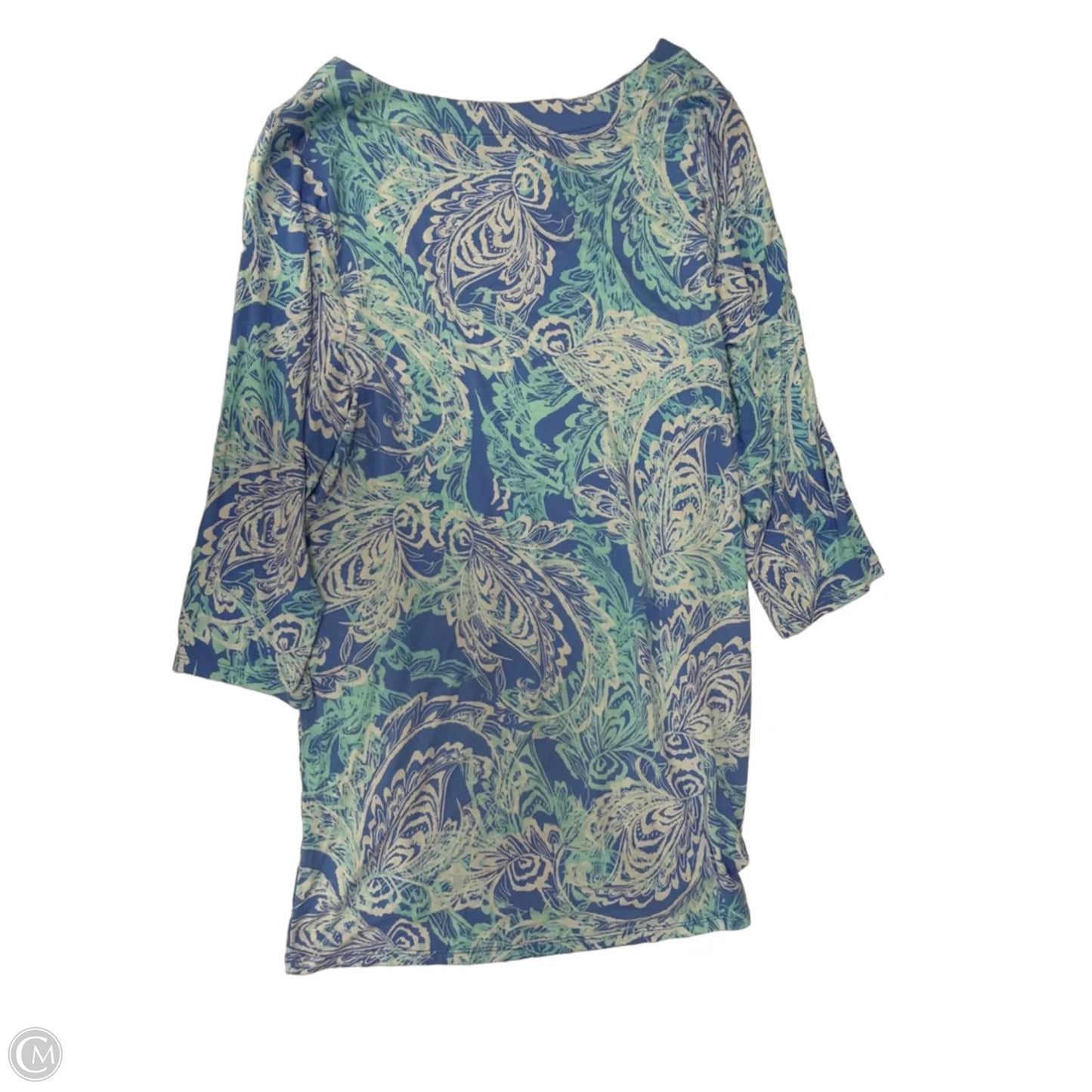 Top 3/4 Sleeve By Belle By Kim Gravel In Blue, Size: M