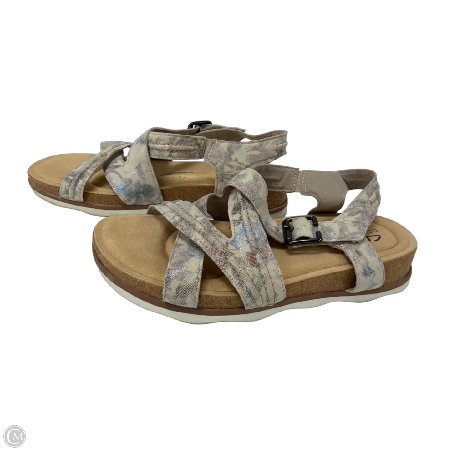 Sandals Flats By Clarks In Camouflage Print, Size: 8