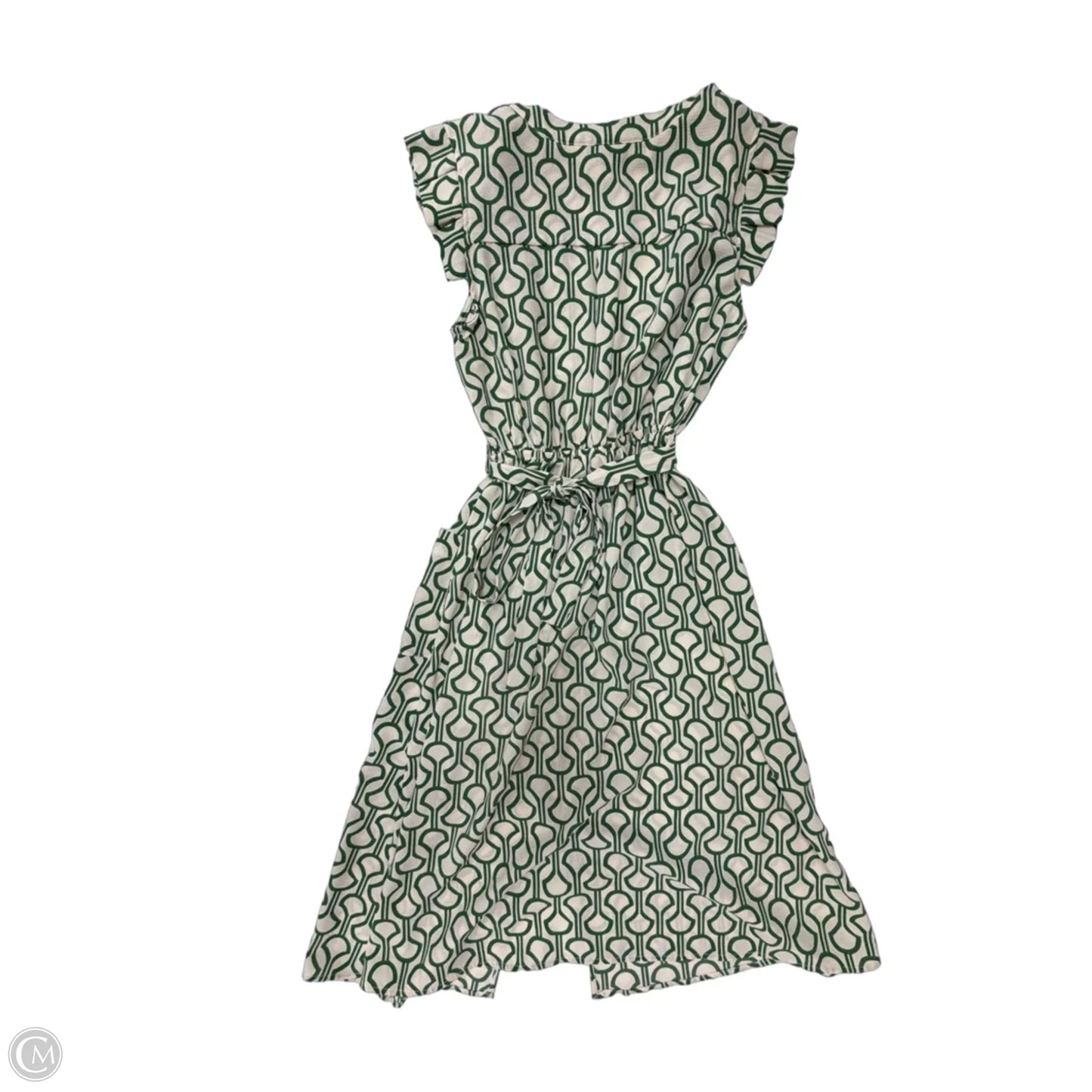 Dress Casual Short By Monteau In Cream & Green, Size: S