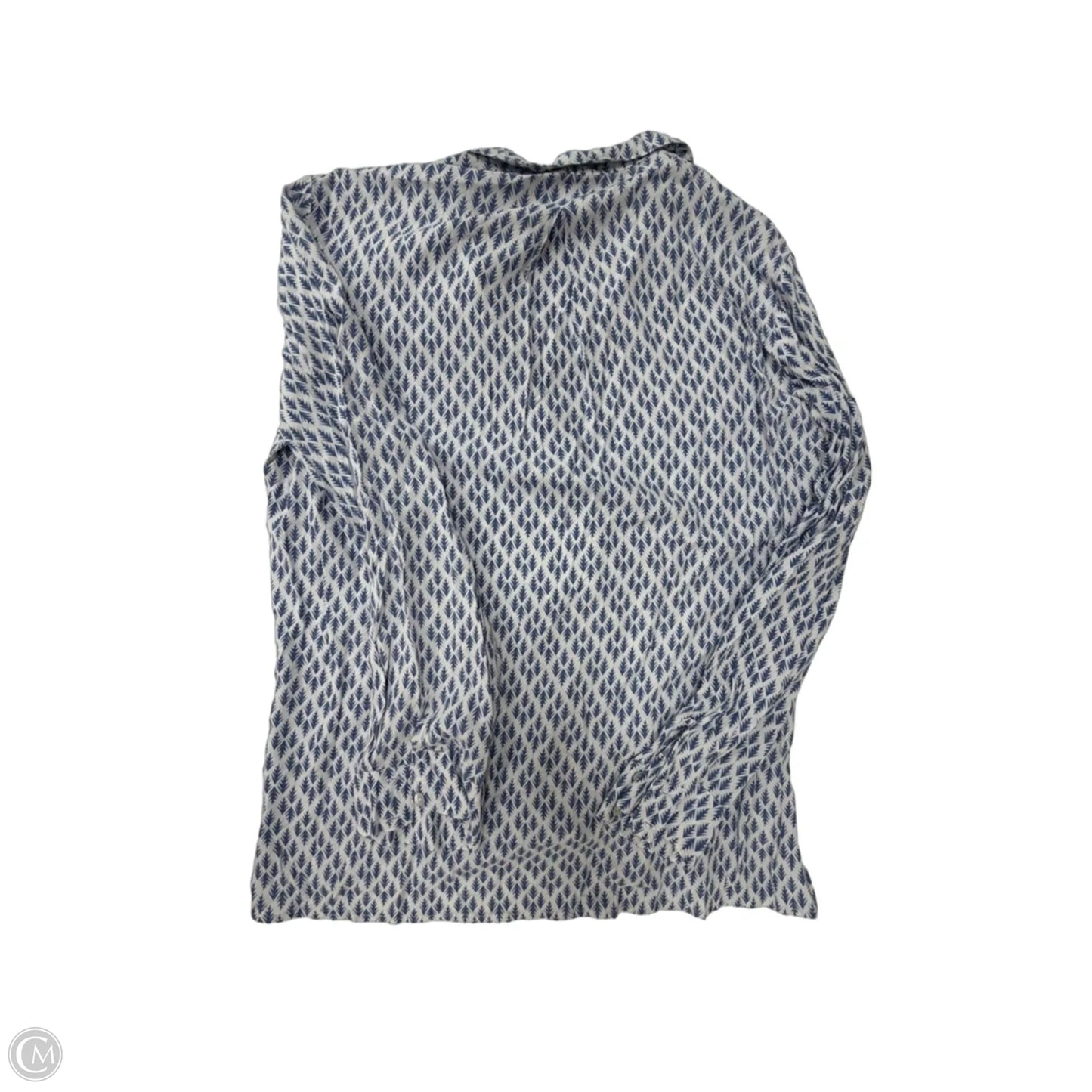 Top Long Sleeve By Just Living In Blue & White, Size: L