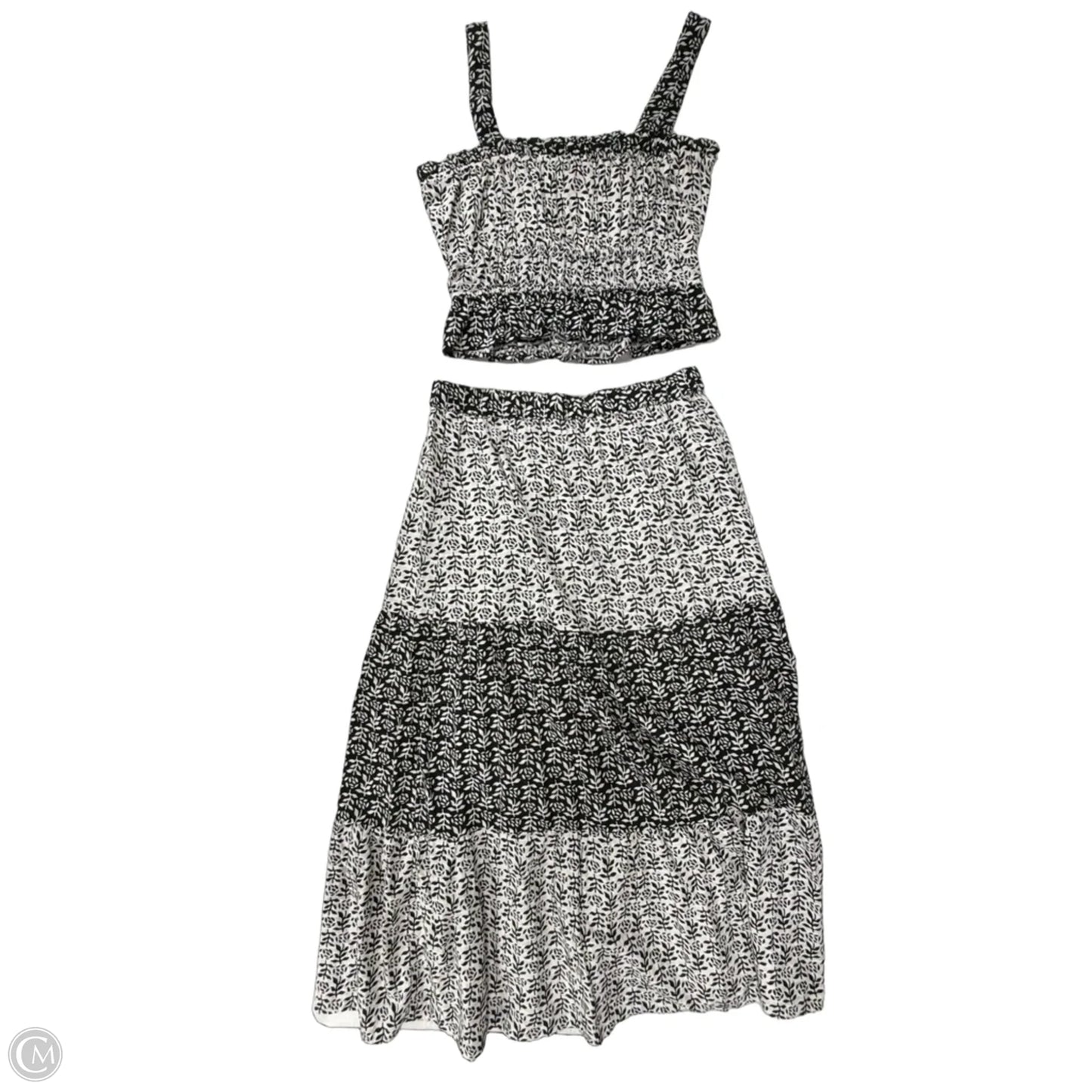 Top 2pc Sleeveless By Loft In Black & White, Size: L