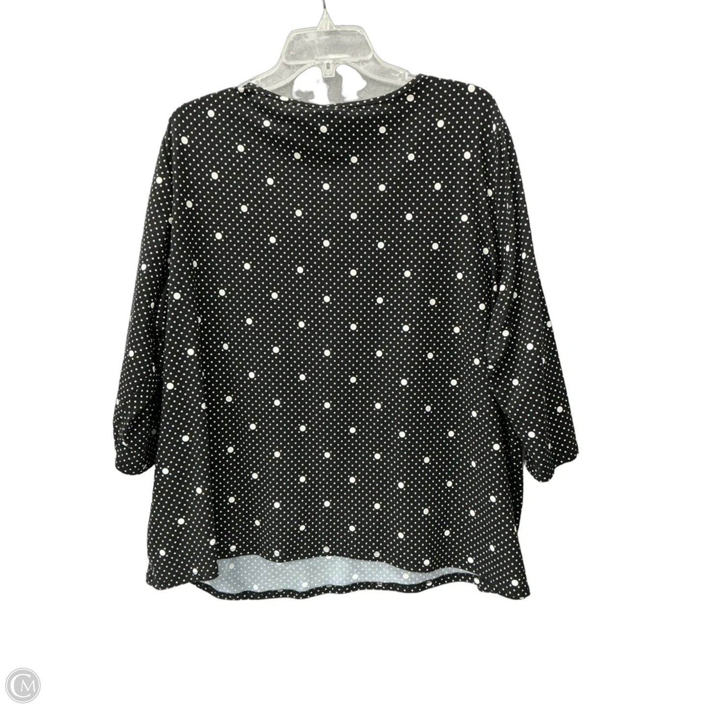 Top 3/4 Sleeve By Clothes Mentor In Polkadot Pattern, Size: 2x