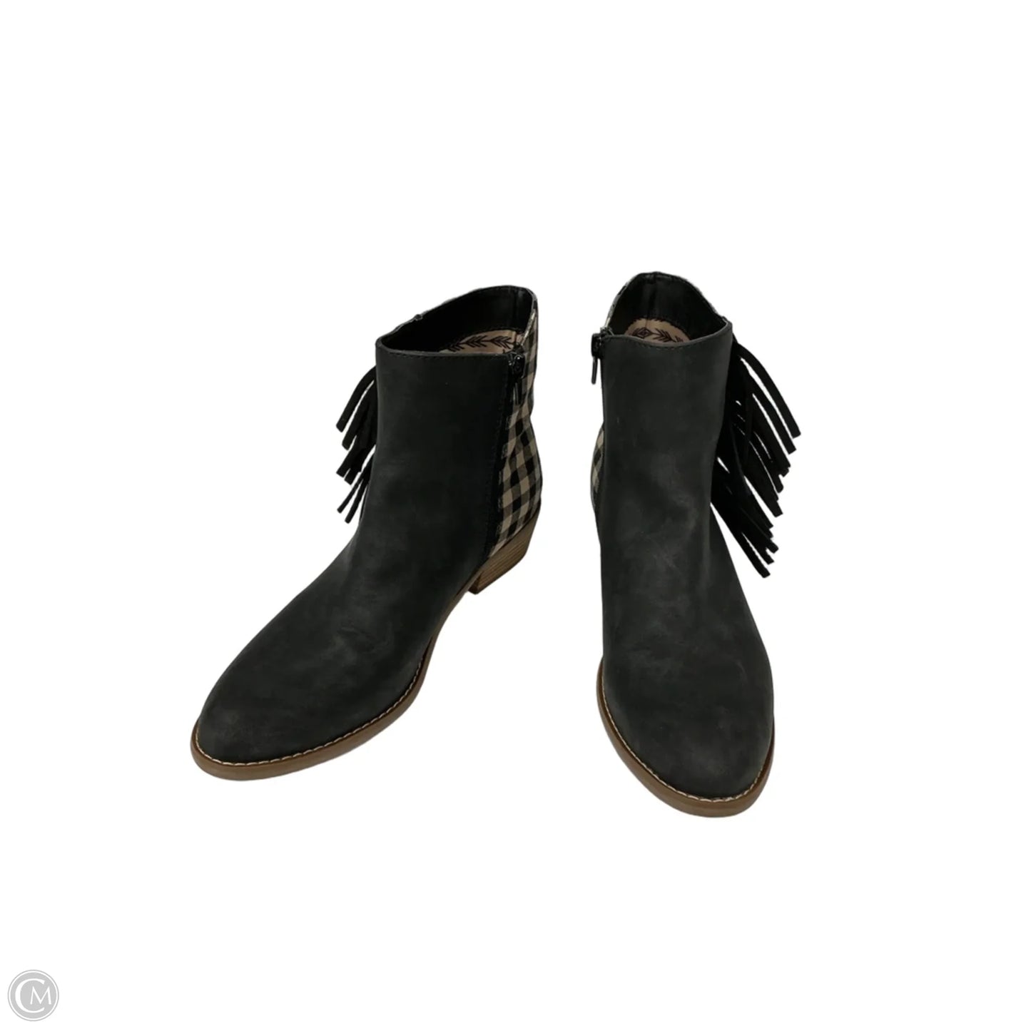 Boots Ankle Flats By Clothes Mentor In Plaid Pattern, Size: 8