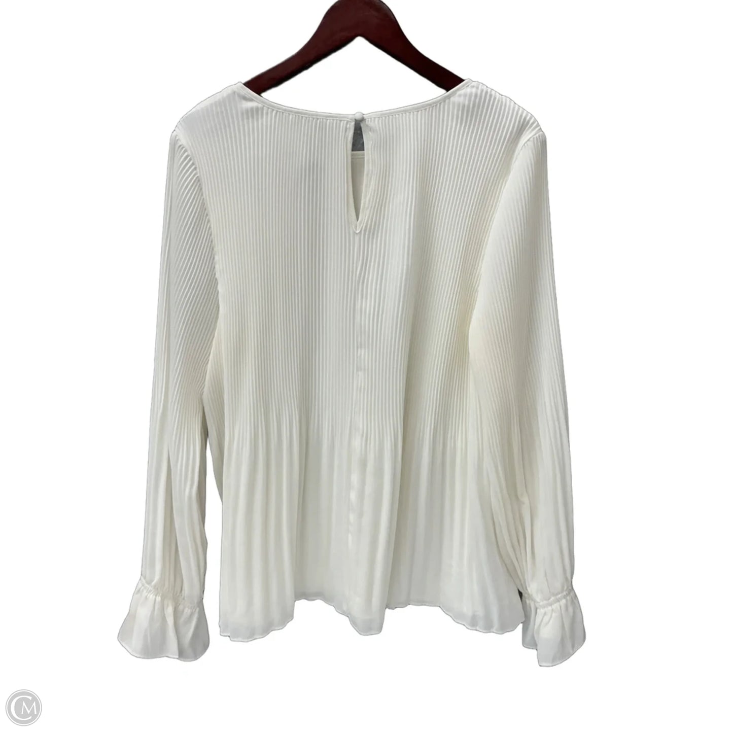 Top Long Sleeve By Nine West Apparel In Cream, Size: 1x