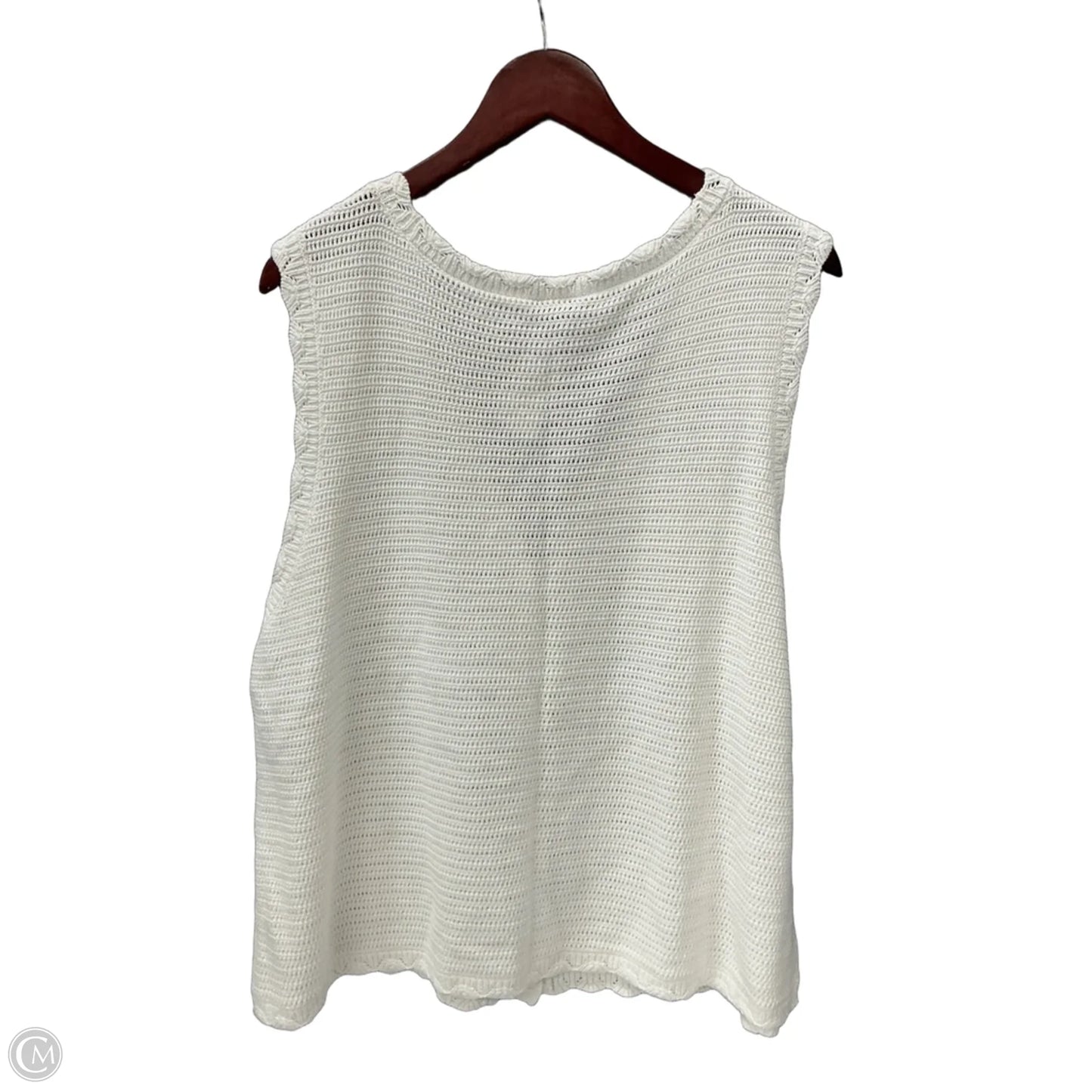 Vest Sweater By Ann Taylor In White, Size: 1x