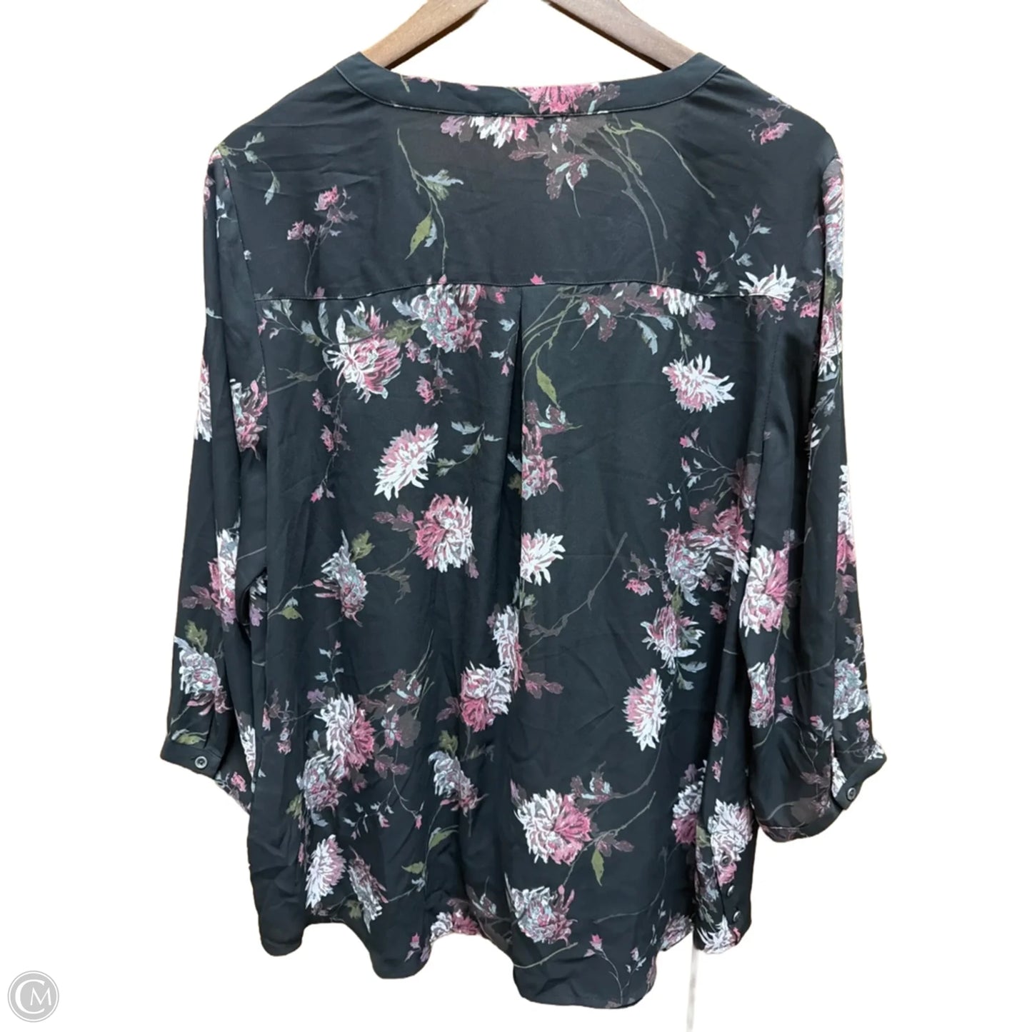 Top Long Sleeve By Maurices In Floral Print, Size: 1x