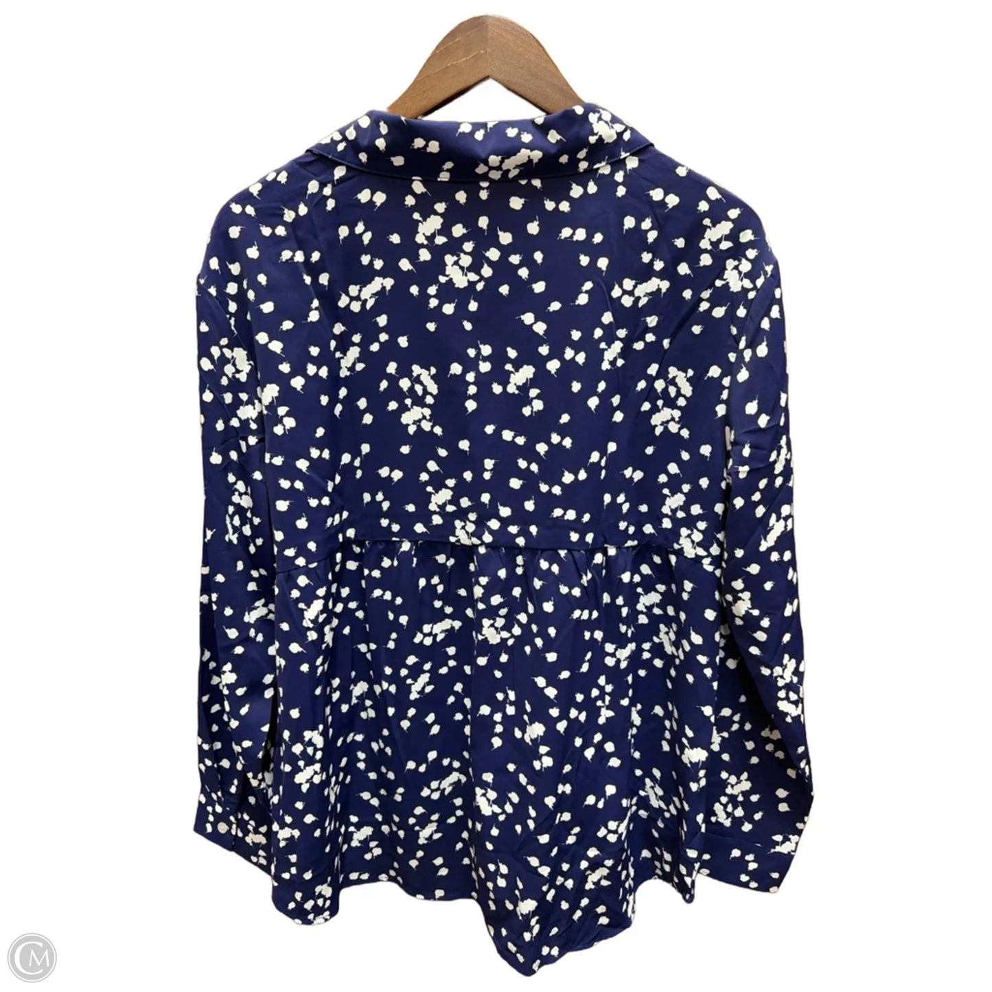 DOKOTOO Top Long Sleeve By Clothes Mentor In Blue & White, Size: Xl
