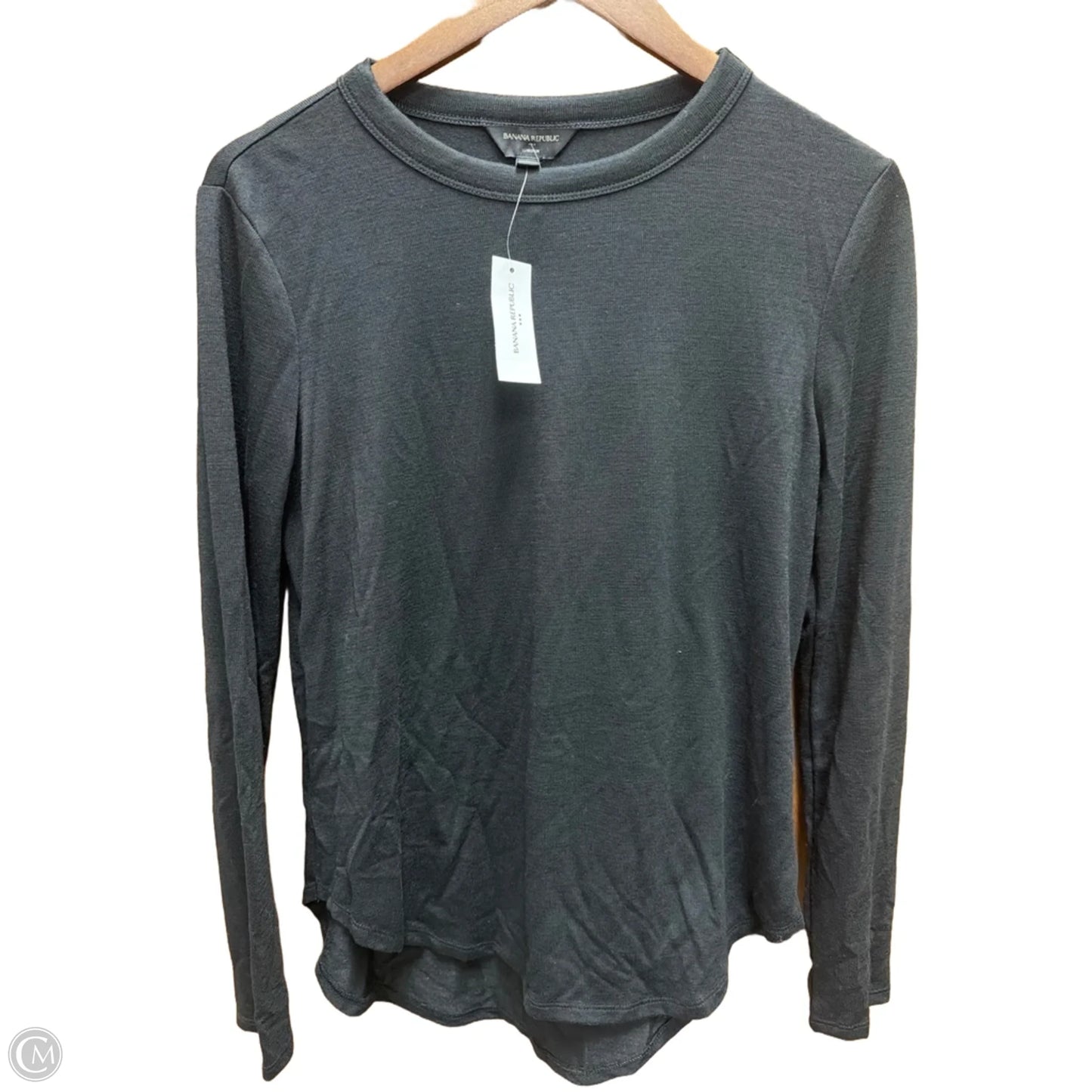 Top Long Sleeve Basic By Banana Republic In Black, Size: M