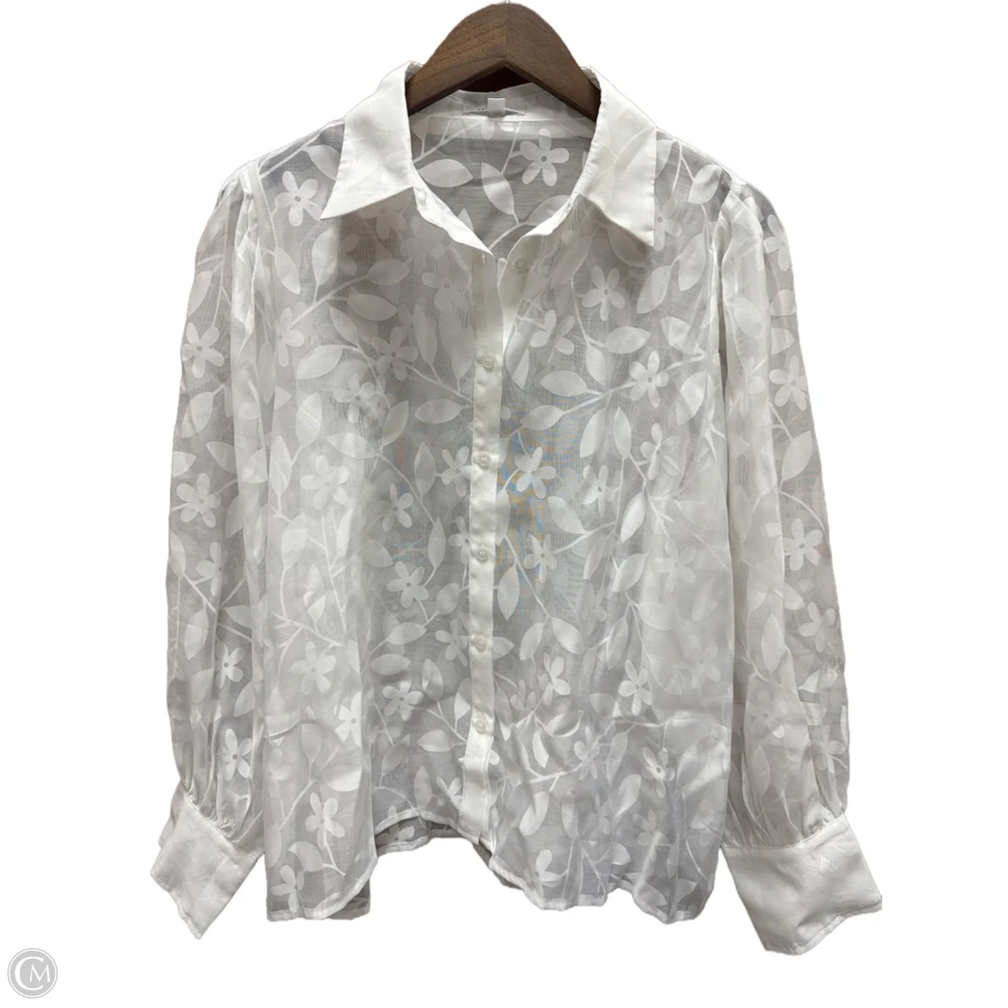GeeGee Top Long Sleeve By Clothes Mentor In White, Size: L