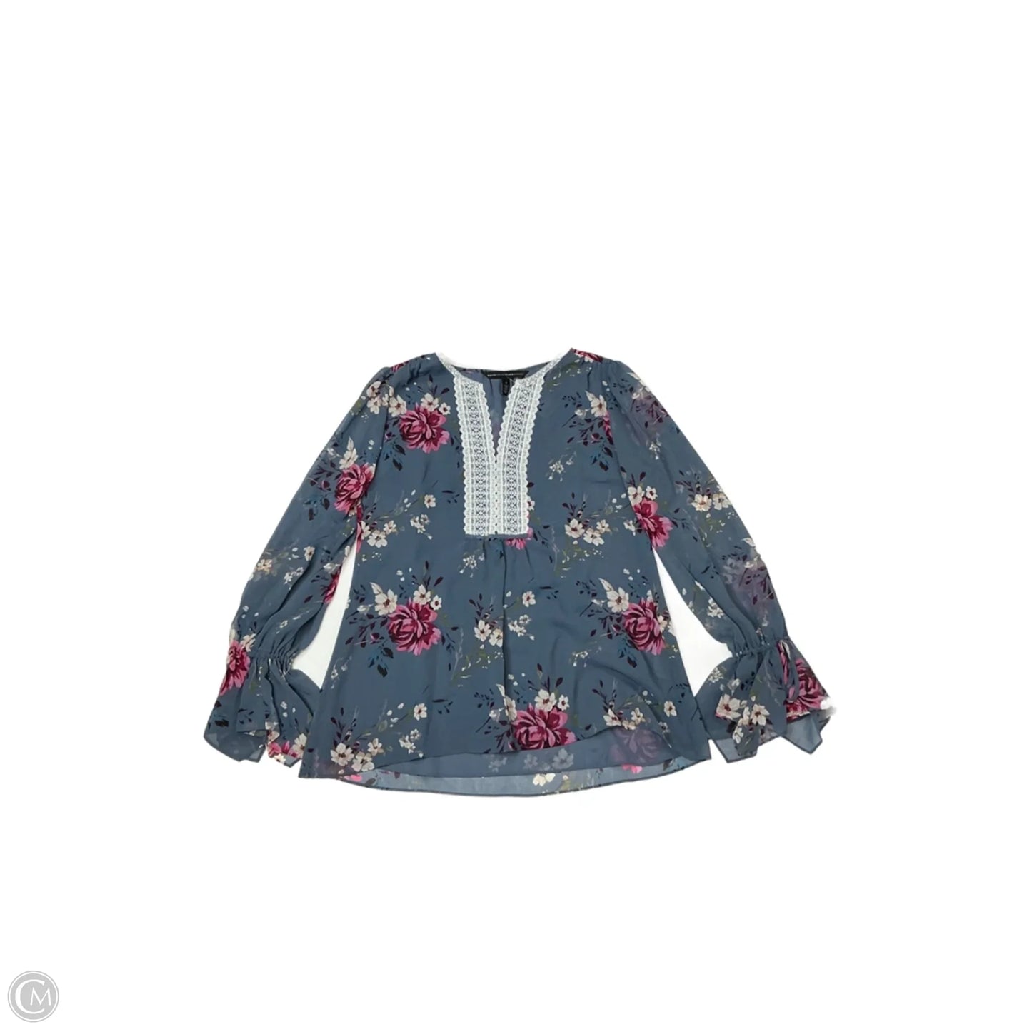 Top Long Sleeve By White House Black Market In Floral Print, Size: S