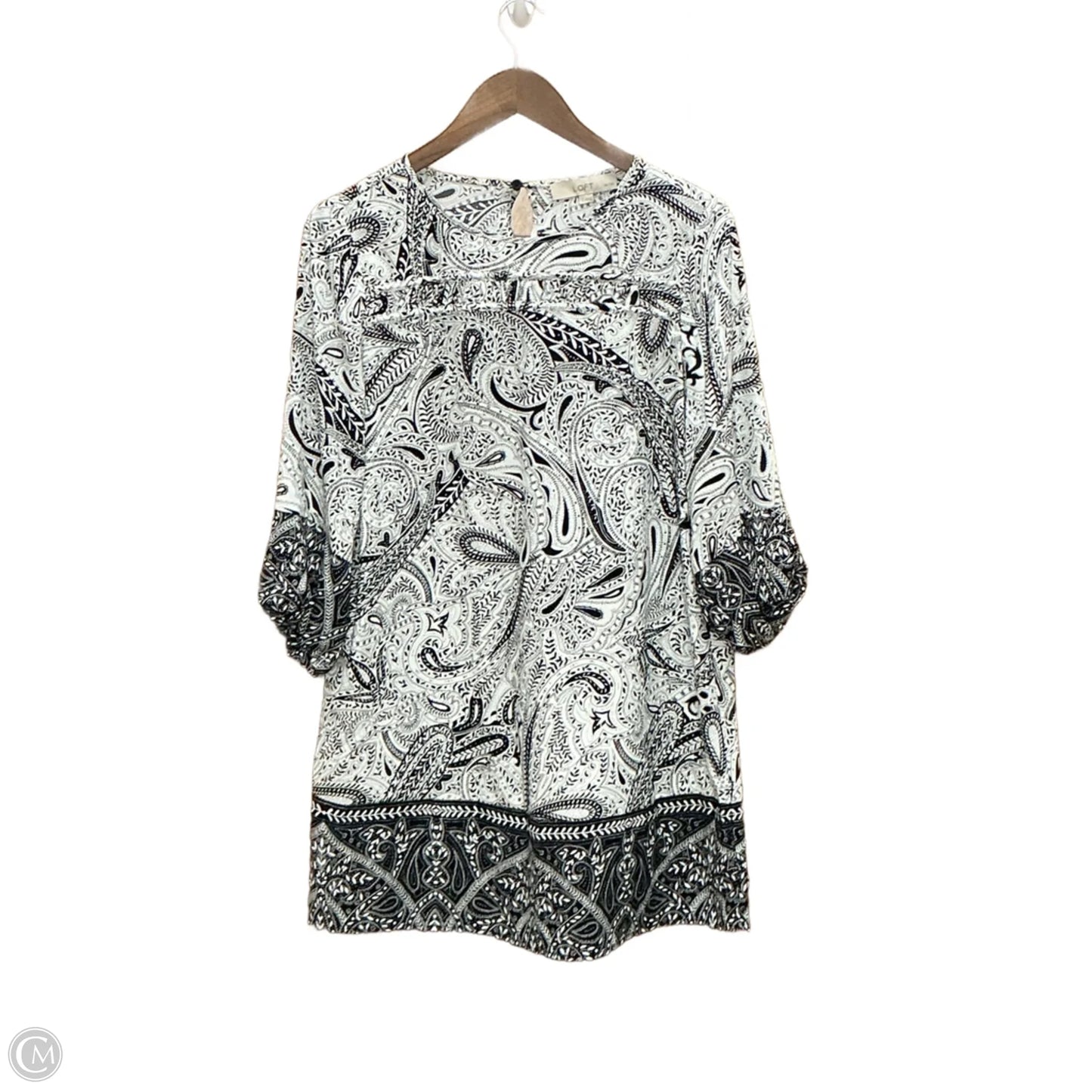 Dress Casual Midi By Loft In Black & White, Size: S