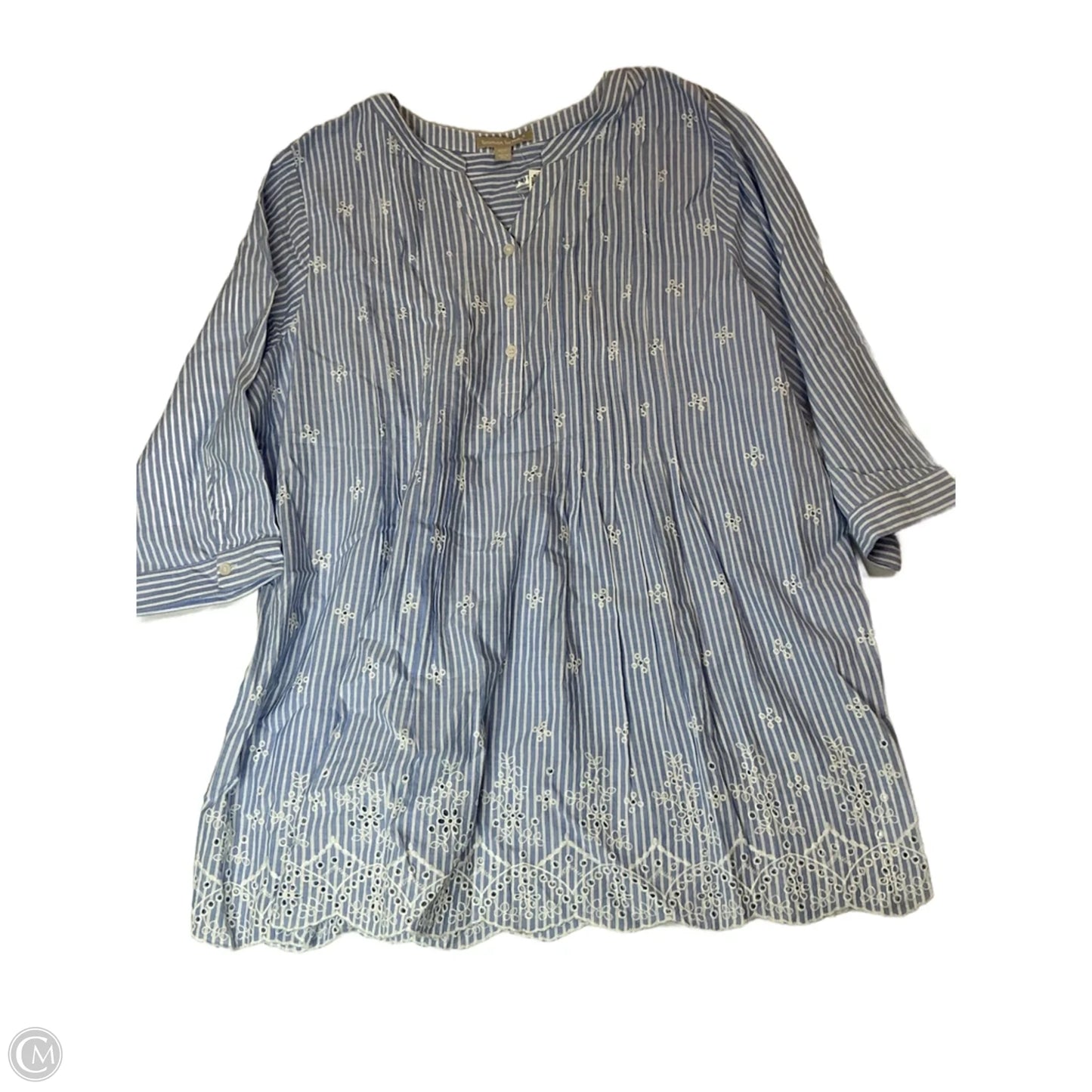 Top Long Sleeve By Woman Within In Striped Pattern, Size: L
