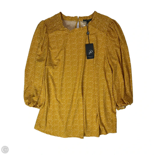 Top Long Sleeve By Adrianna Papell In Yellow, Size: 1x