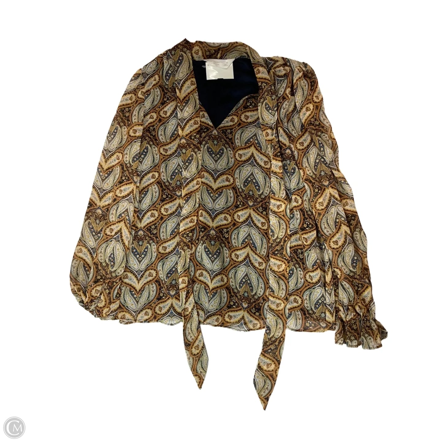 Top Long Sleeve By Lc Lauren Conrad In Paisley Print, Size: Xs